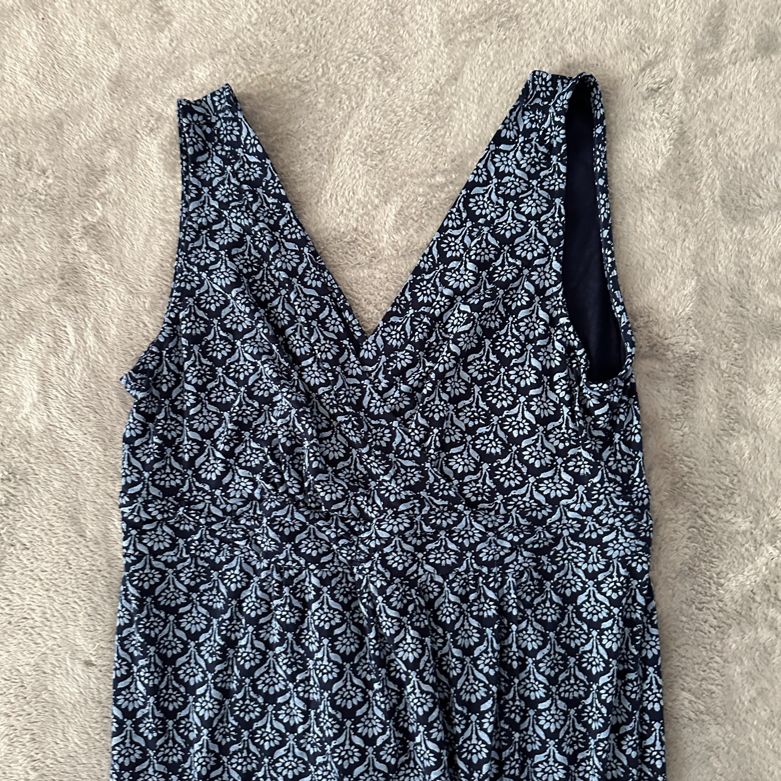 Fresh Produce Navy Blue Sleeveless Midi Dress Women’s MEDIUM Beachy Sundress