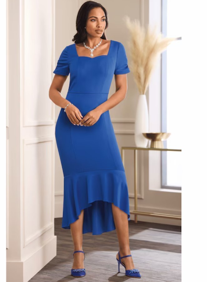 Size 10 Black Ashro Gladys Formal Spring Summer Wedding Church Blue Dress