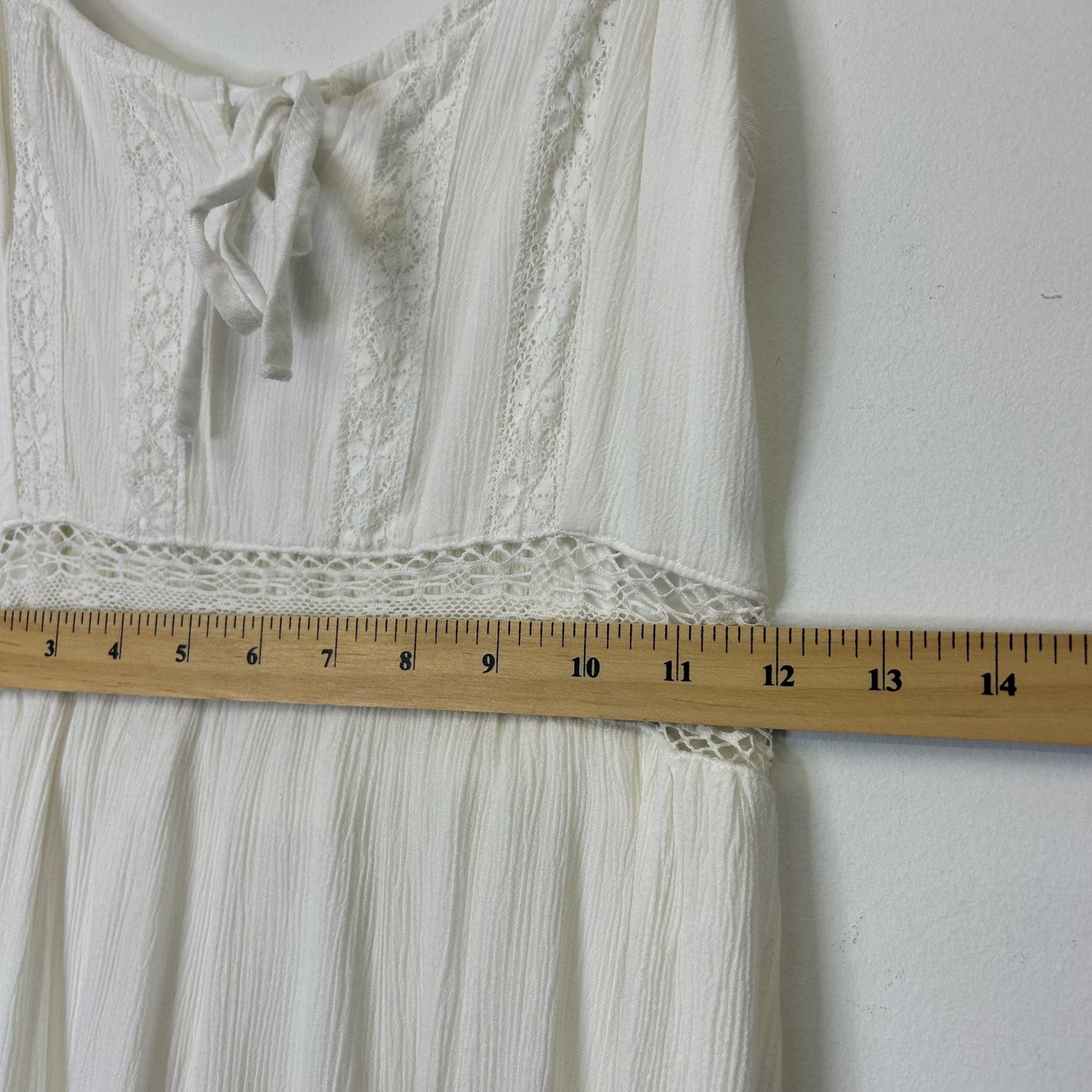 Abercrombie Fitch White Smocked High Low Maxi Dress Women’s Small Boho Cottage