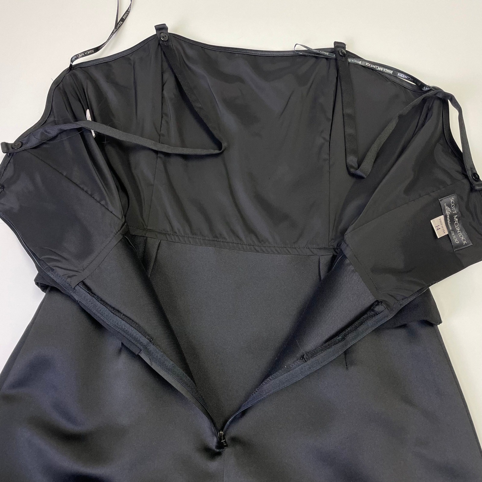 Scott McClintock Millennium 2000 Black Strapless Evening Gown Dress Womens 14