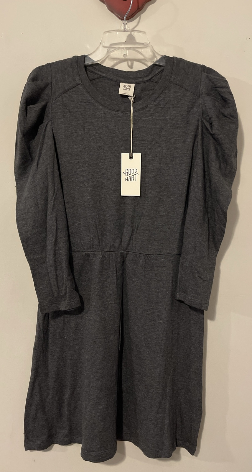 Good Hart Womens Small Gray Knee-Length Soft Ruffled Pullover Dress NWT! A608