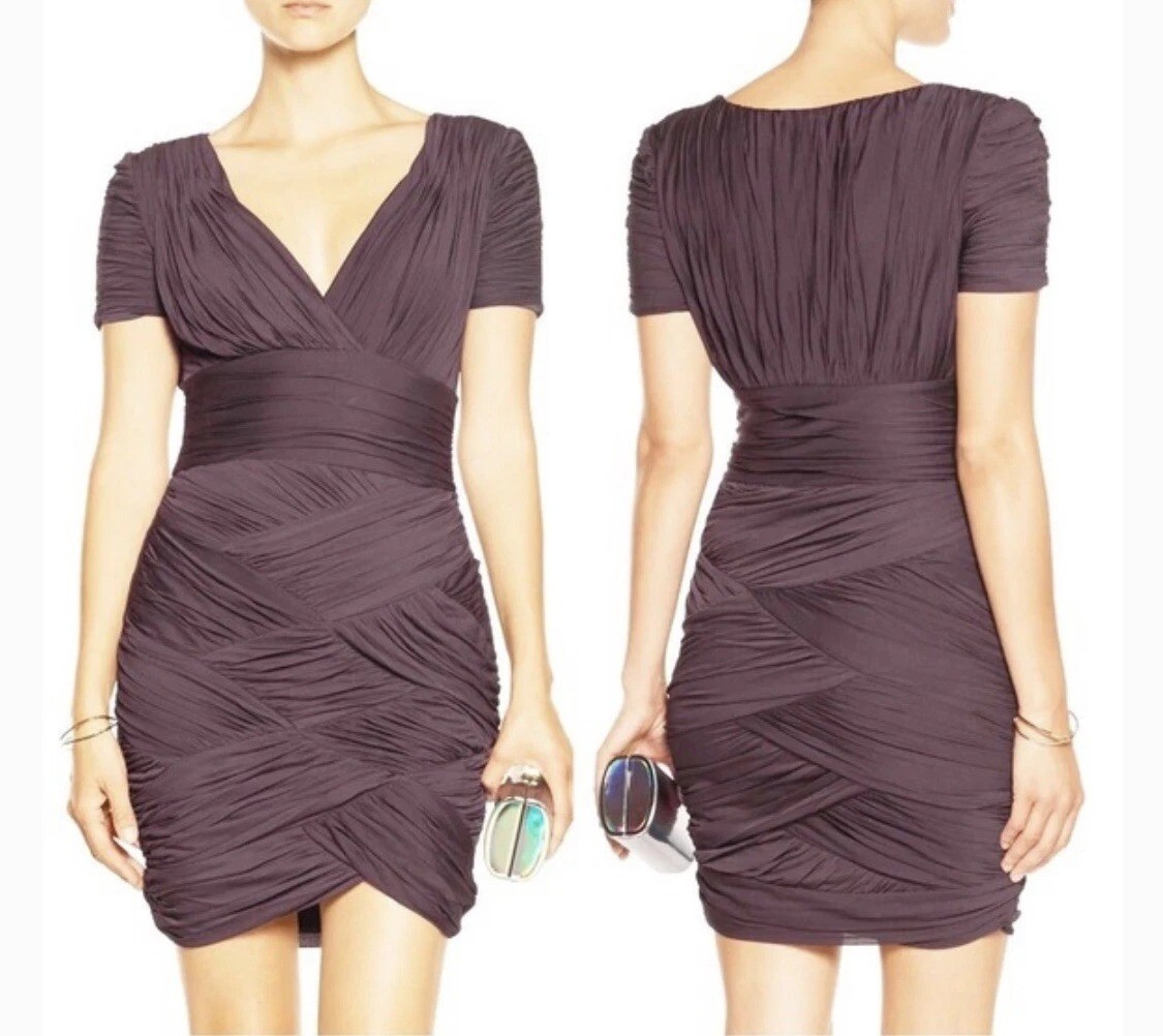 Sultry Elegance Halston Heritage Rich Girl Cocktail Dress | XS | Aubergine
