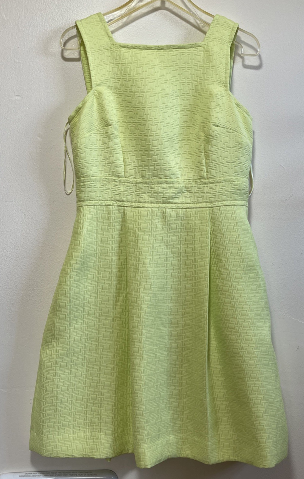 MiXT HEIDI WEISEL satin taffeta Pleated Skirt Retro Classy DRESS Neon Green sz 8