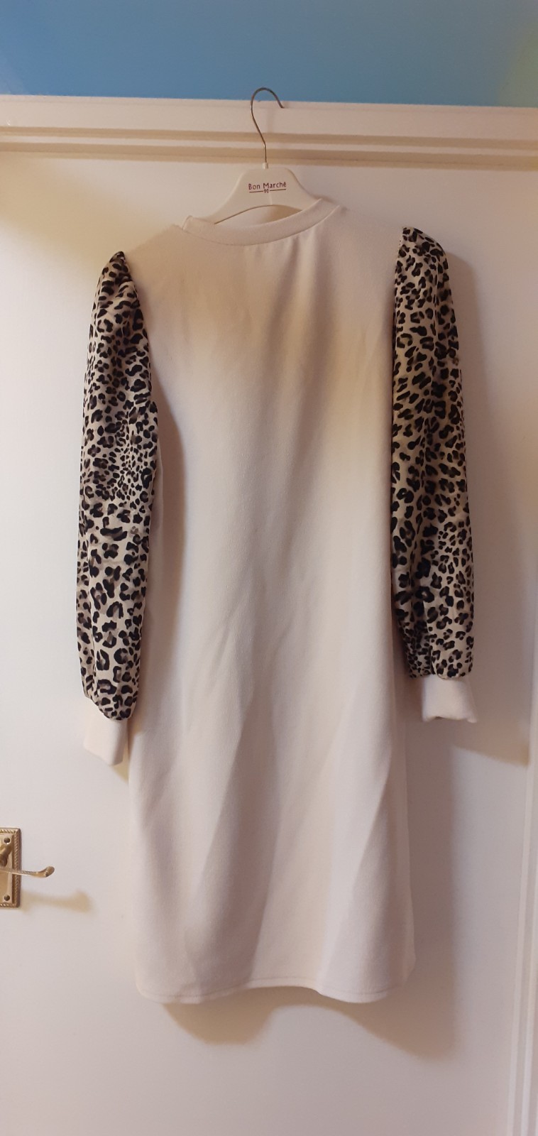 (¥E15). EMERY ROSE beige/animal print Ladies Dress size small chest 34″