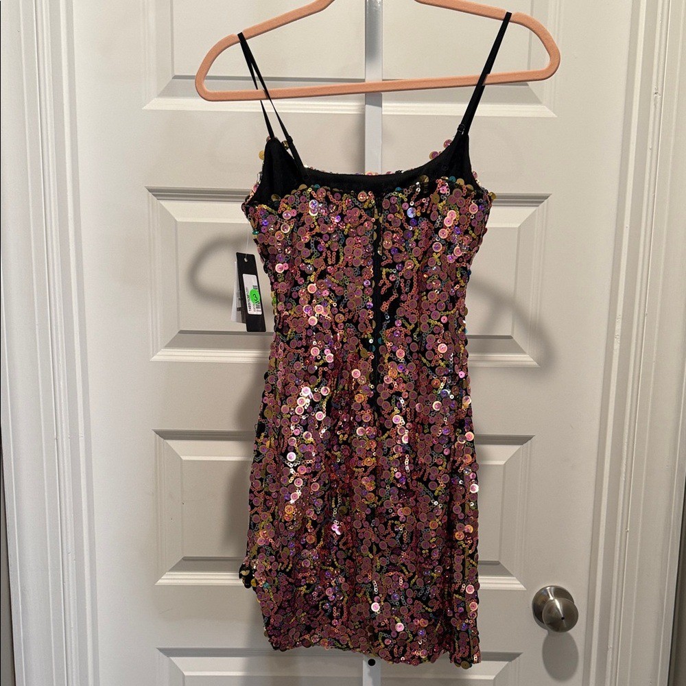 NWT City Studio Sequin Spaghetti Strap Dress Size 1/2