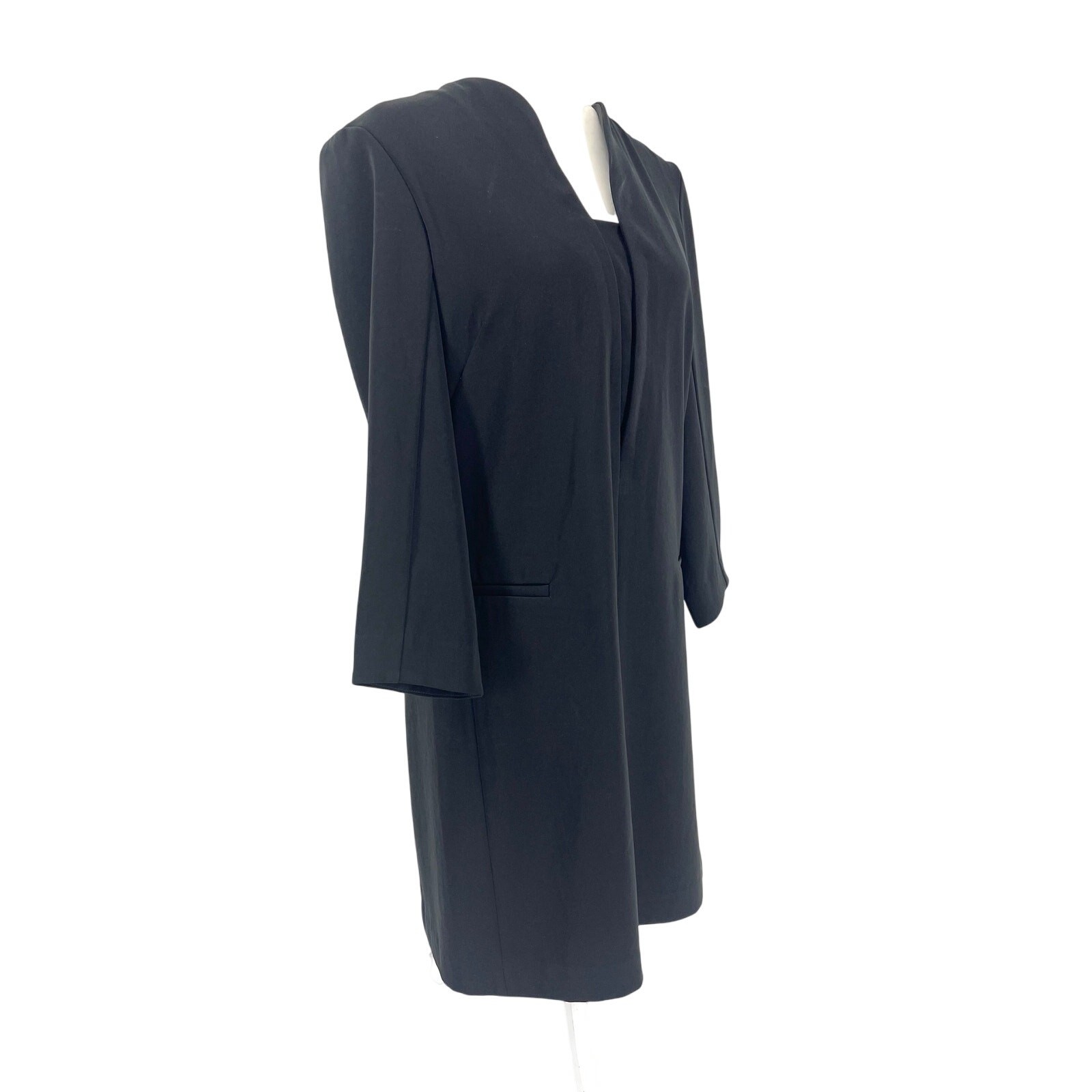 MM LaFleur Alice Black Tuxedo Shift Dress Long Sleeve Lined (8)