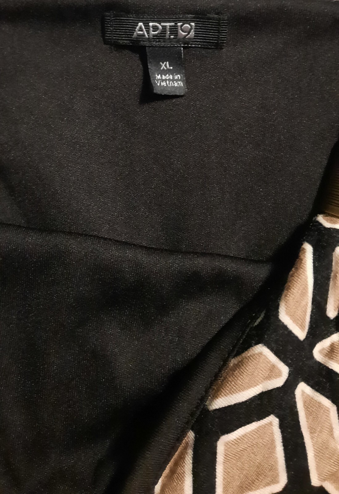 APT. 9 Women’s Black Beige White Sleeveless Ties In Back Dress Size XL