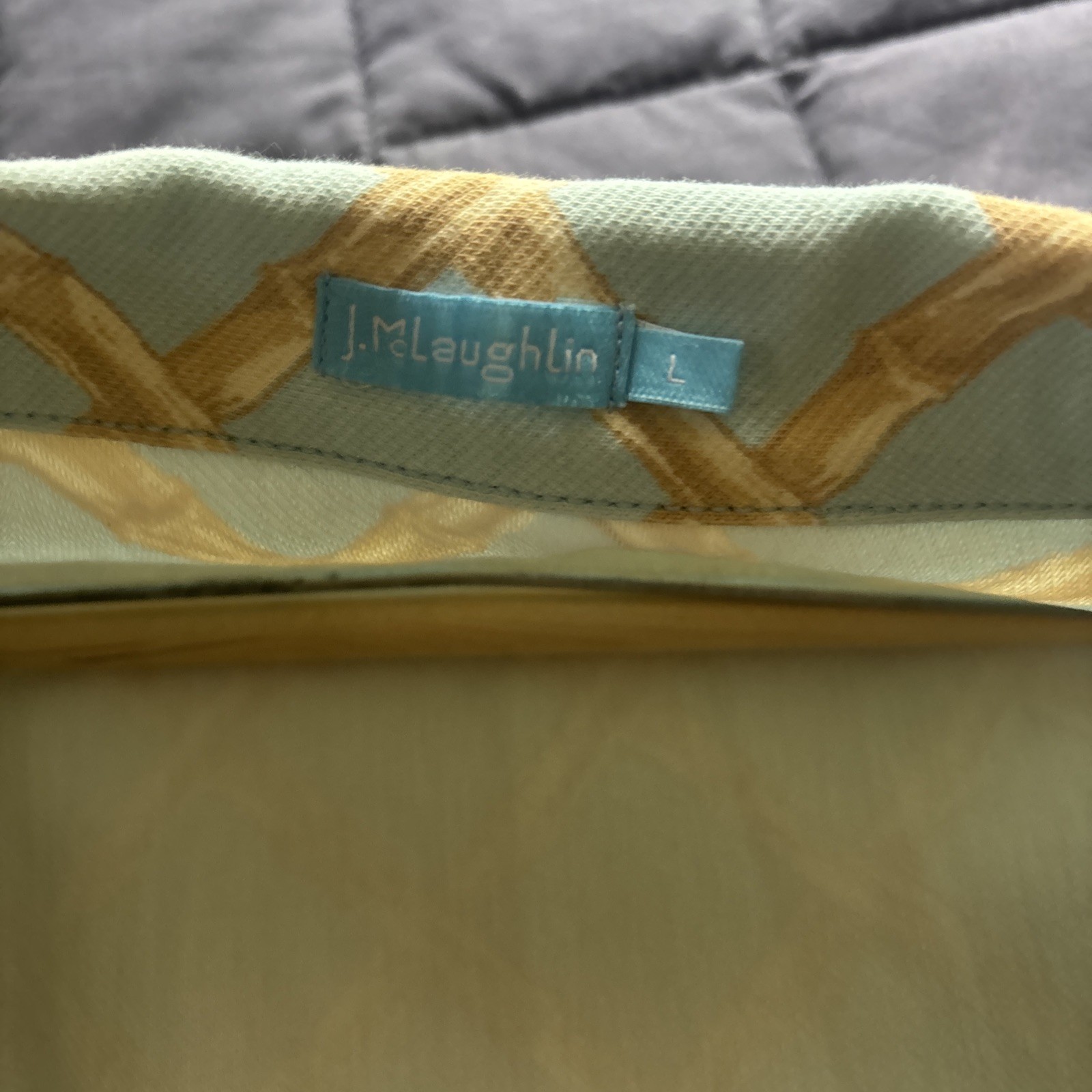 Vintage Light Blue Bamboo J McLaughlin Sleeveless Dress