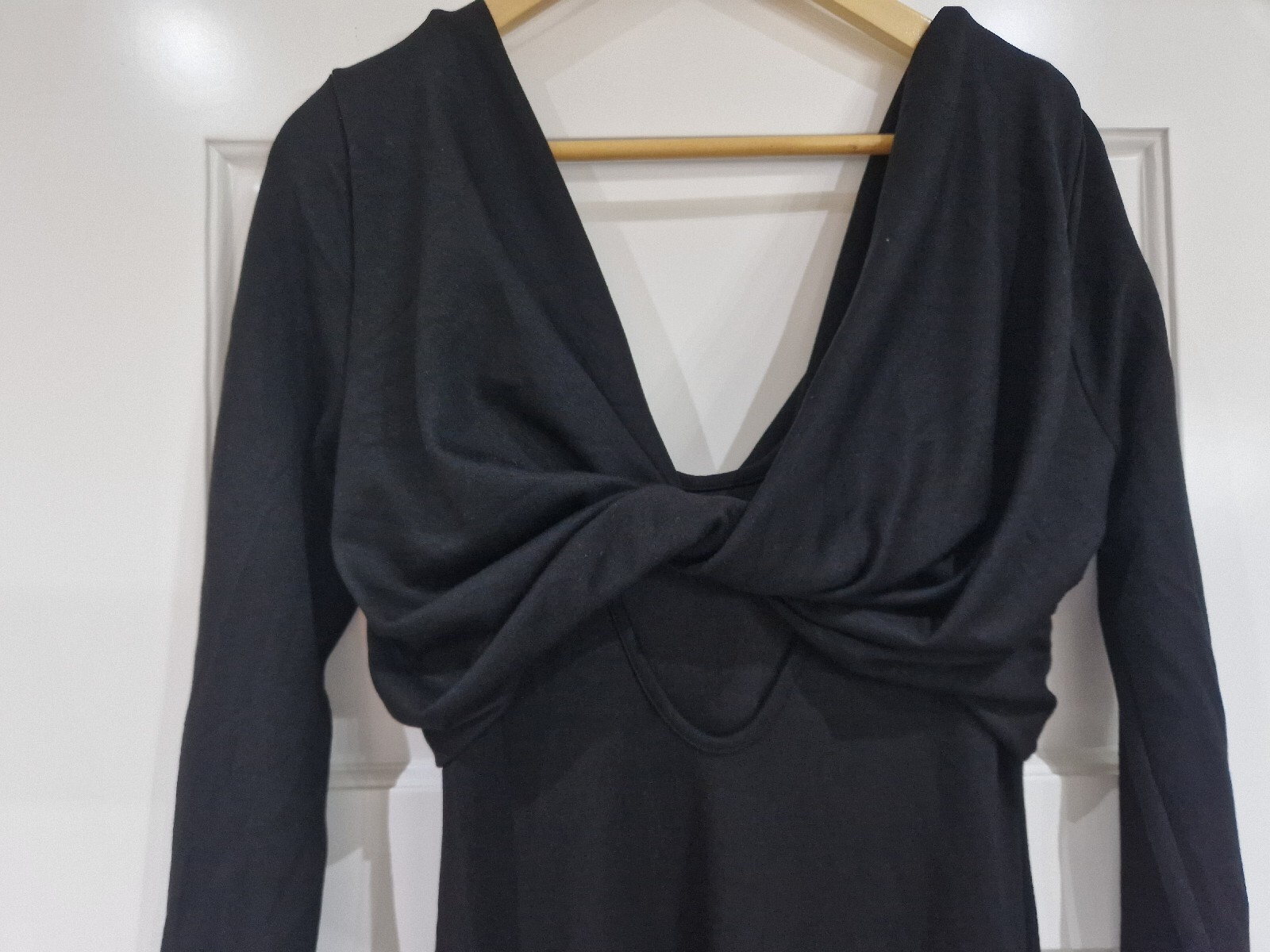 Anthropologie Twisted Front & Back Midi/Maxi Dress Size UK 10 Black New No Tags