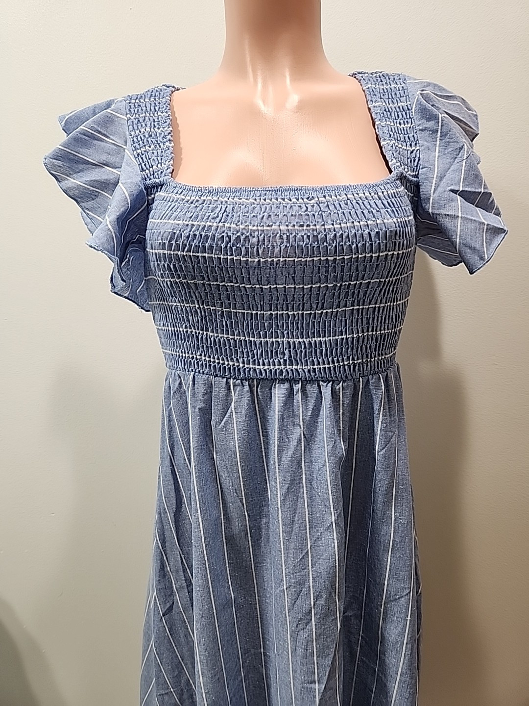 Nwt Blue With White Stripes Cupshe Women’s Sundress Size Medium