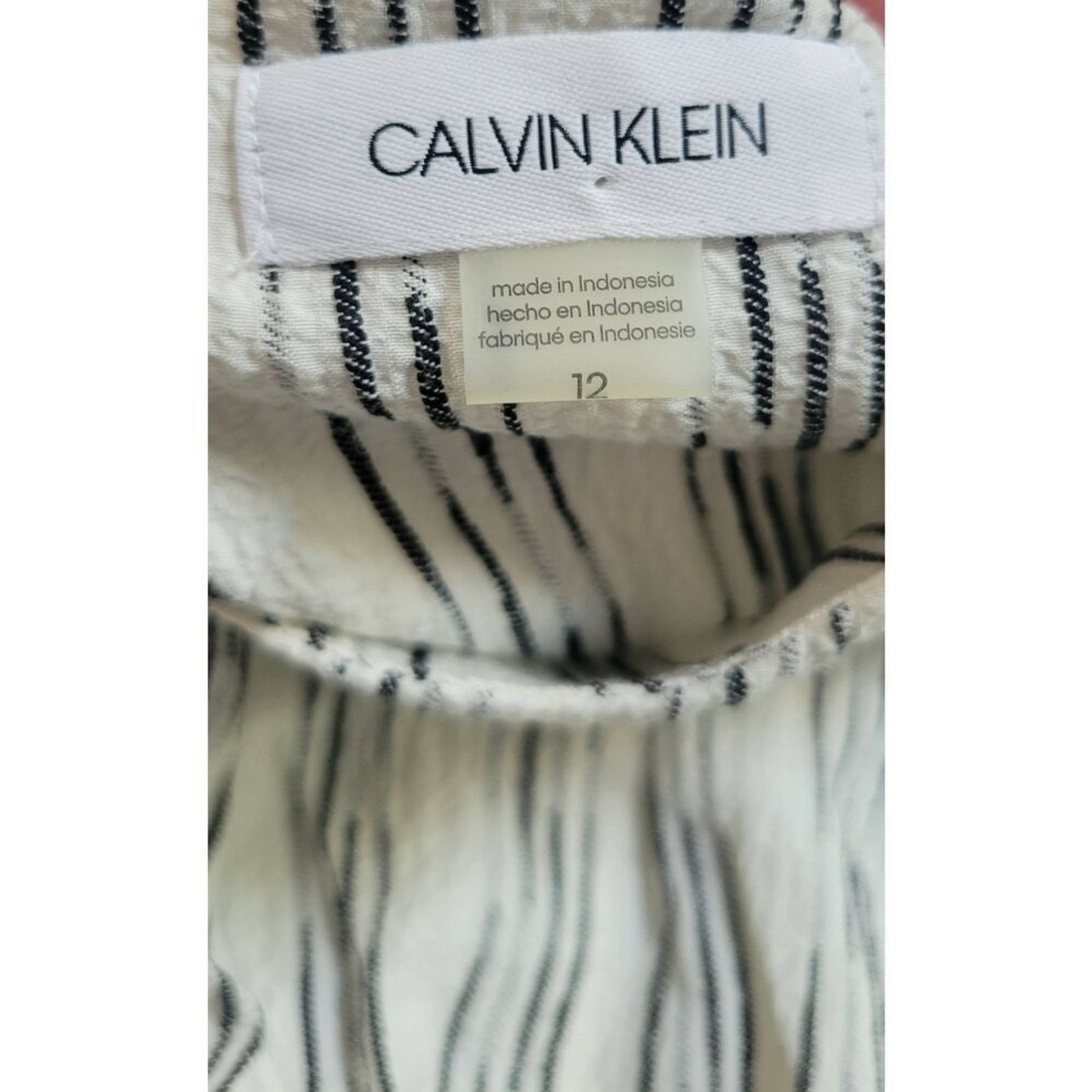 Calvin Klein Vertical Striped Sleeveless Wrap Dress Sz 12 Summer Dress