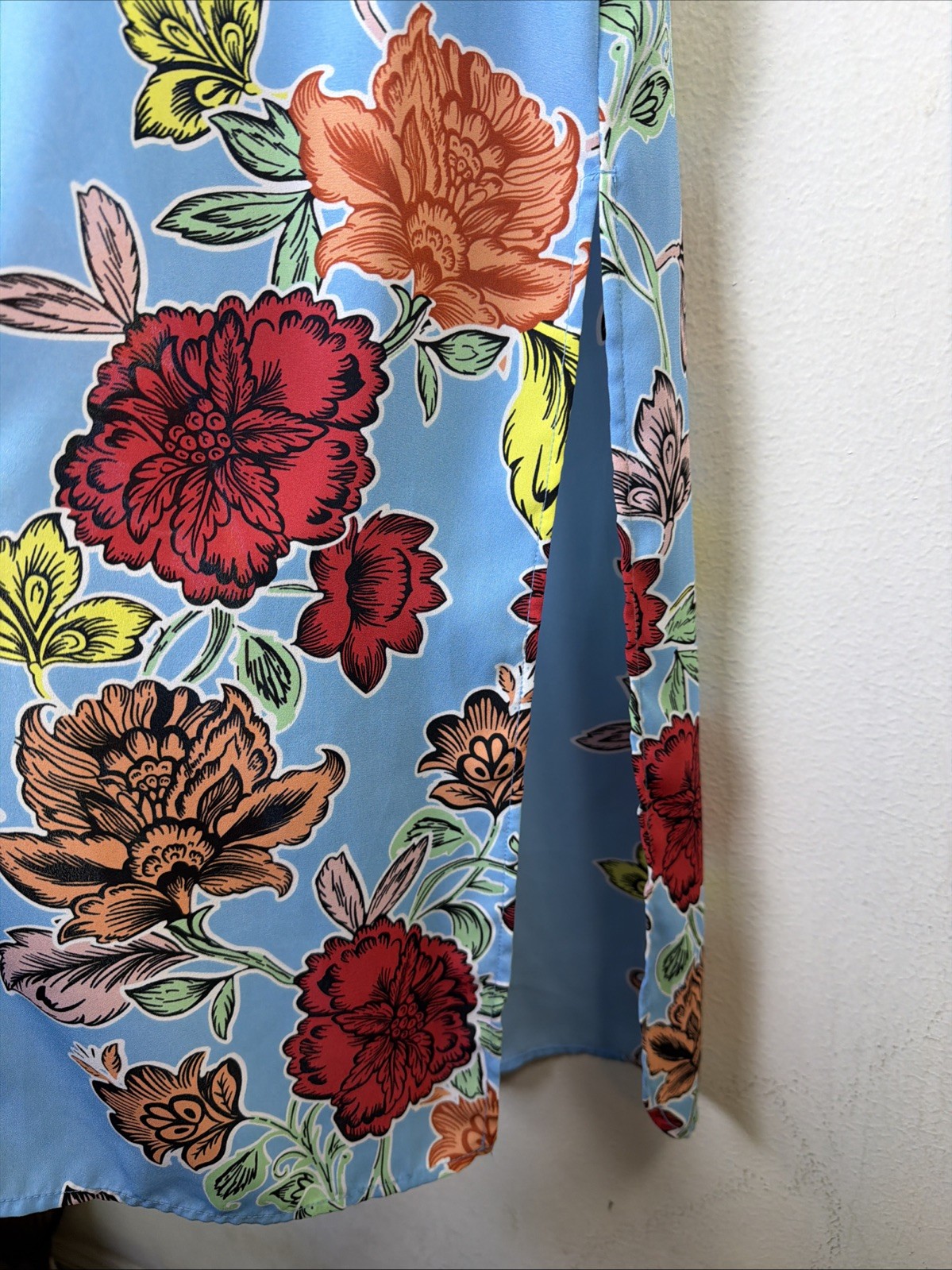 Peter Nygard Long 8 Blue Floral Sleeveless victorian resort vacation Dress vest