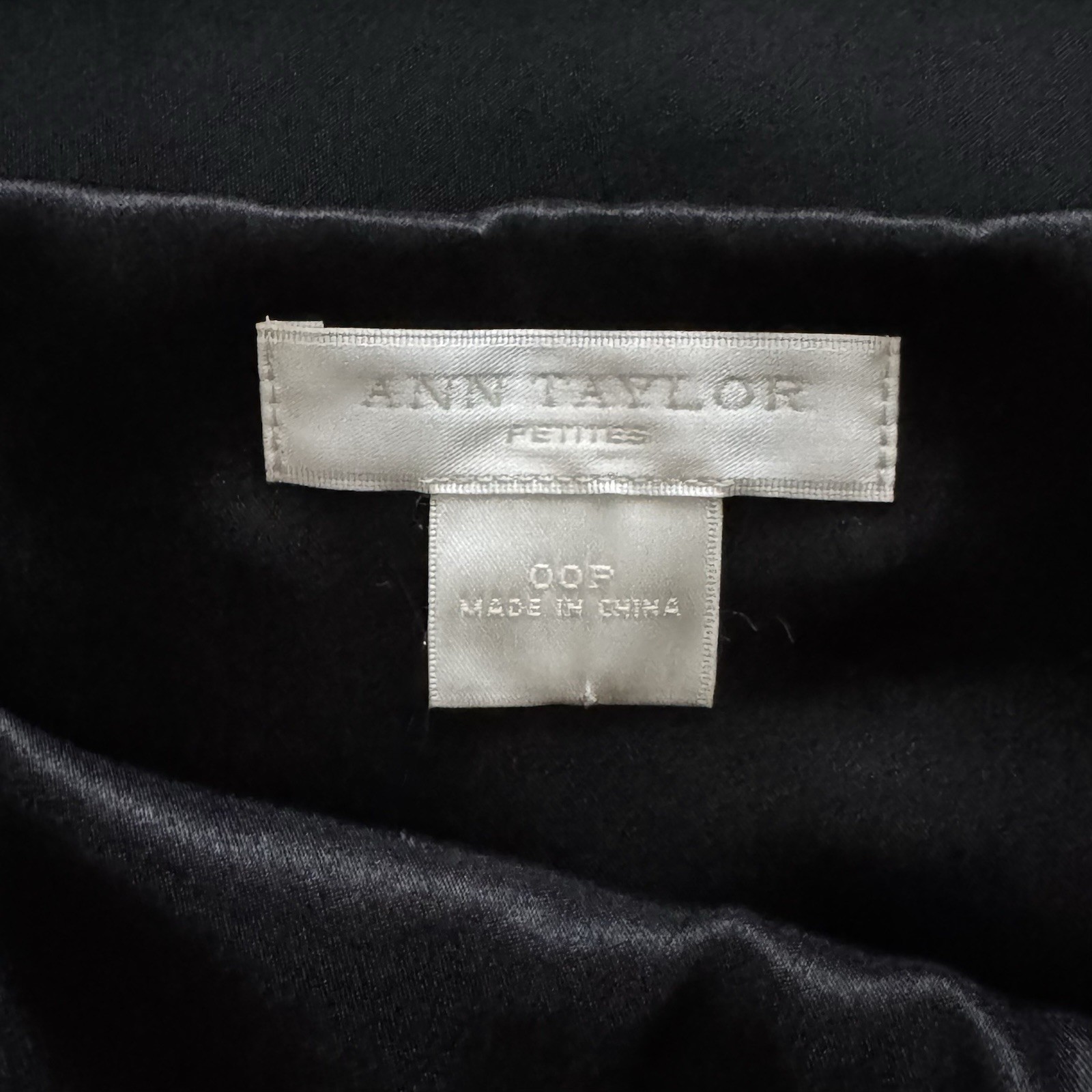 Ann Taylor Black Satin Dress Straight Neck Removable Straps 00P