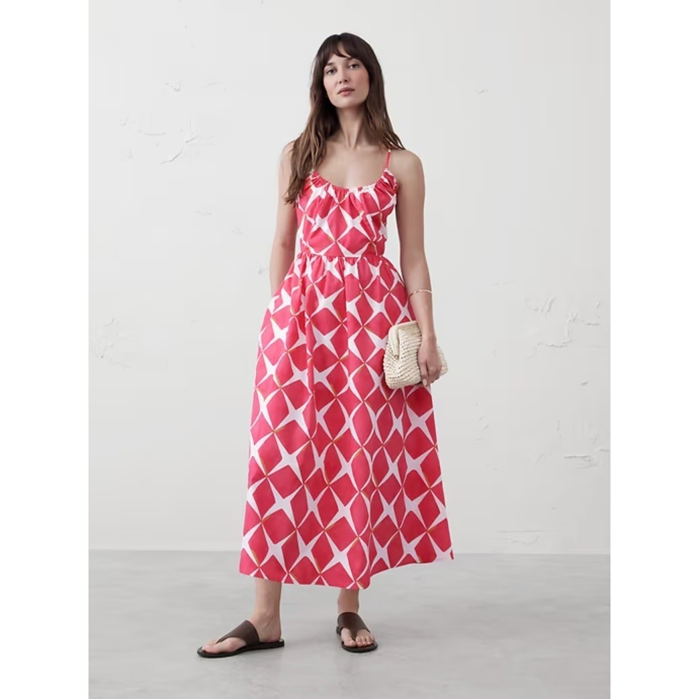 NEW Banana Republic Womens Poplin Halter Midi Dress Size L Resortwear Vacation
