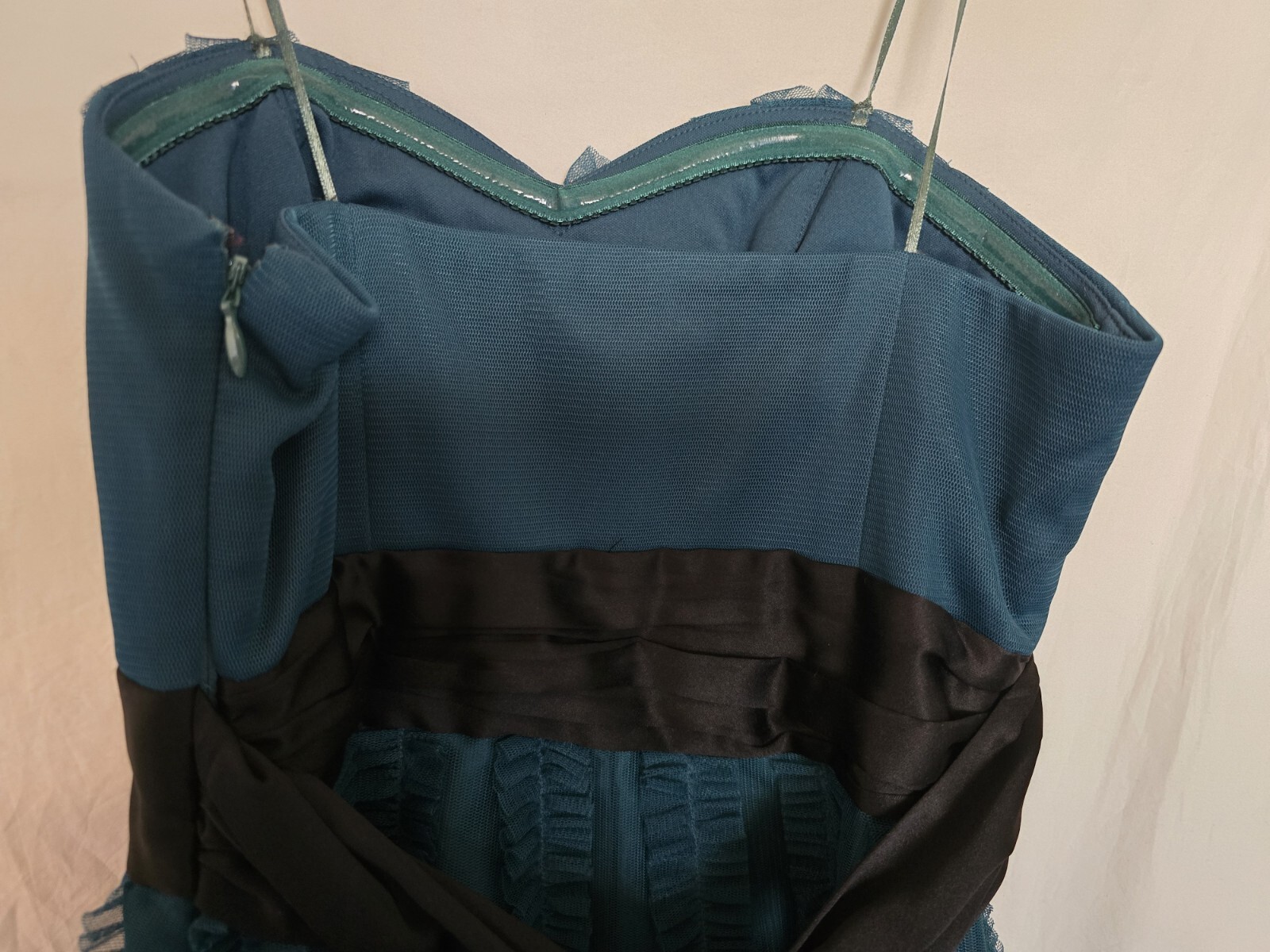 Max & Cleo Dark Jade Sophia Strapless Sweetheart Dress Size 2 Ruffle Tulle