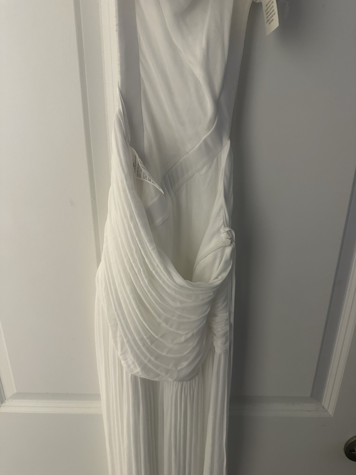 Christopher Esber Orion Maxi Dress White Cut-Out Ruched Sleeveless 8 AU