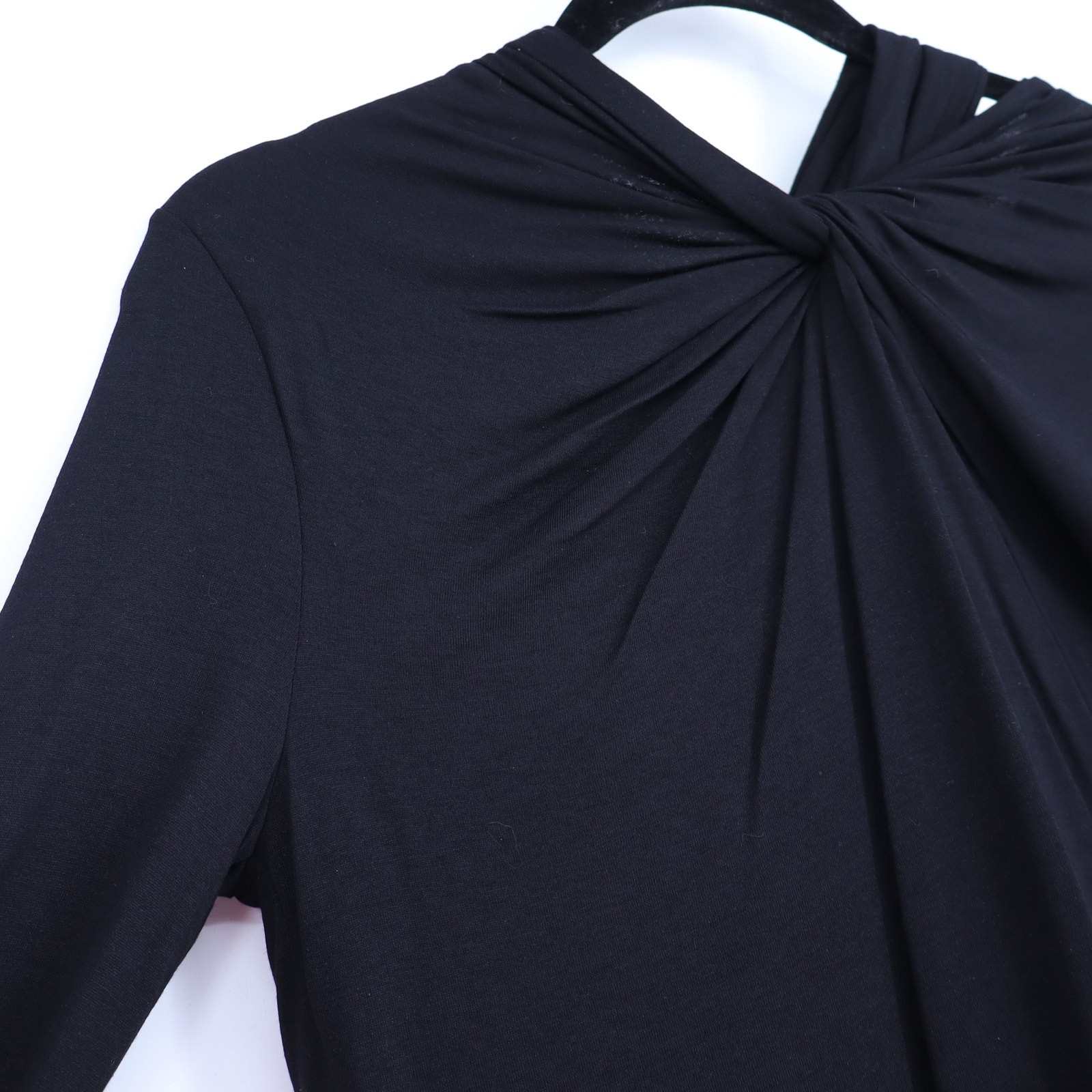 HELMUT LANG Asymmetric Mini Dress NWT Black Twisted Long Sleeve Women’s M