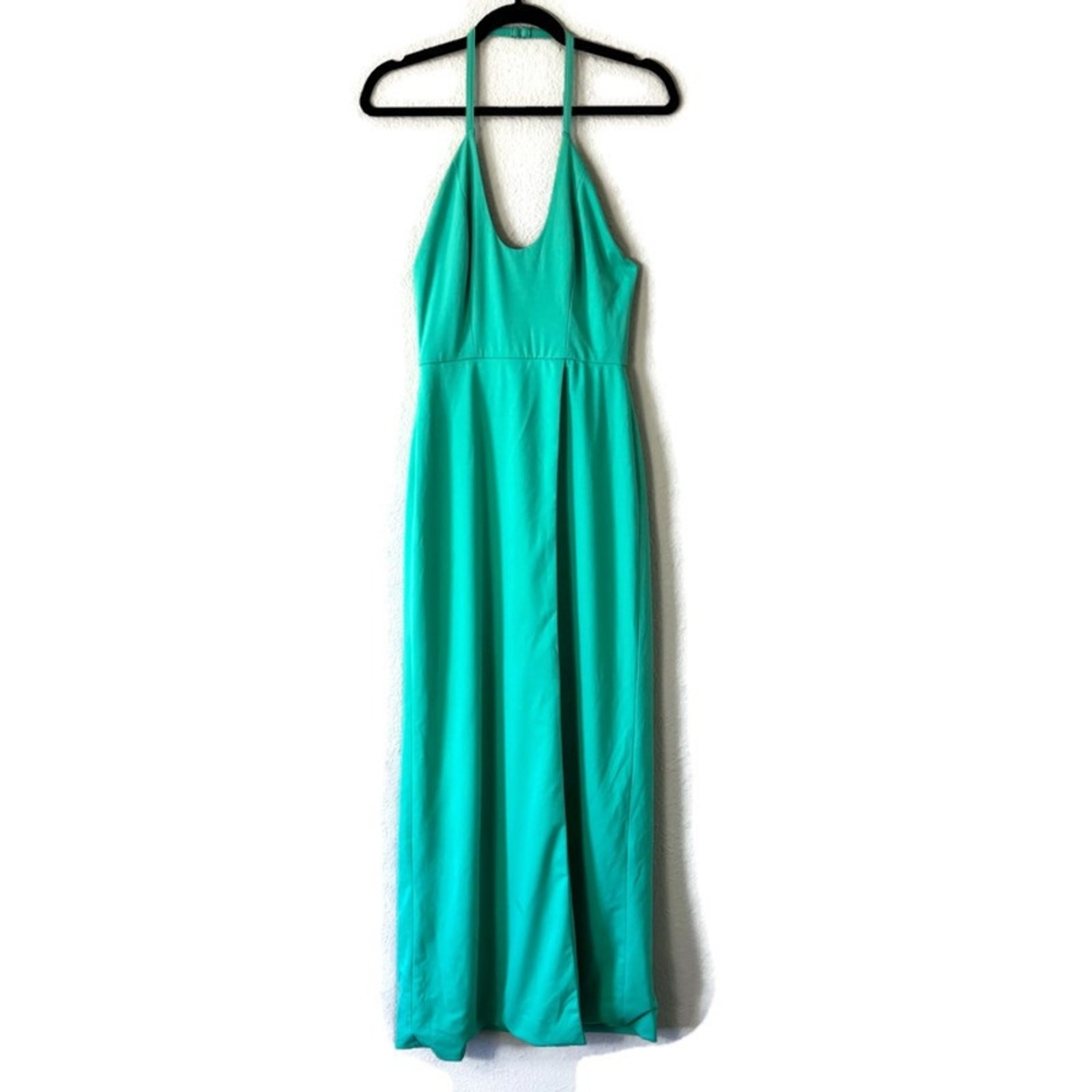 AQ/AQ Sienna Mint Green Halter Neck Sleeveless Open Back Slit Maxi Dress Size 4