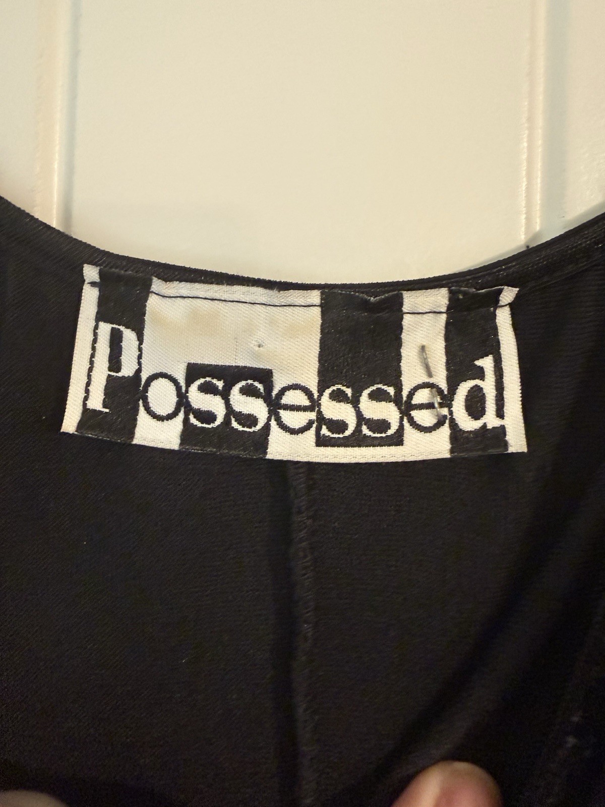 Possessed True Vintage 90s Spaghetti Strap Black Velvet Maxi Dress XS