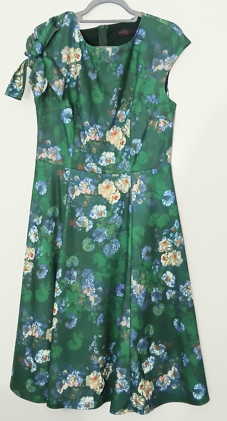 Dress Tells Midi Dress Large Green Floral Garden Party Cottagecore Feminine