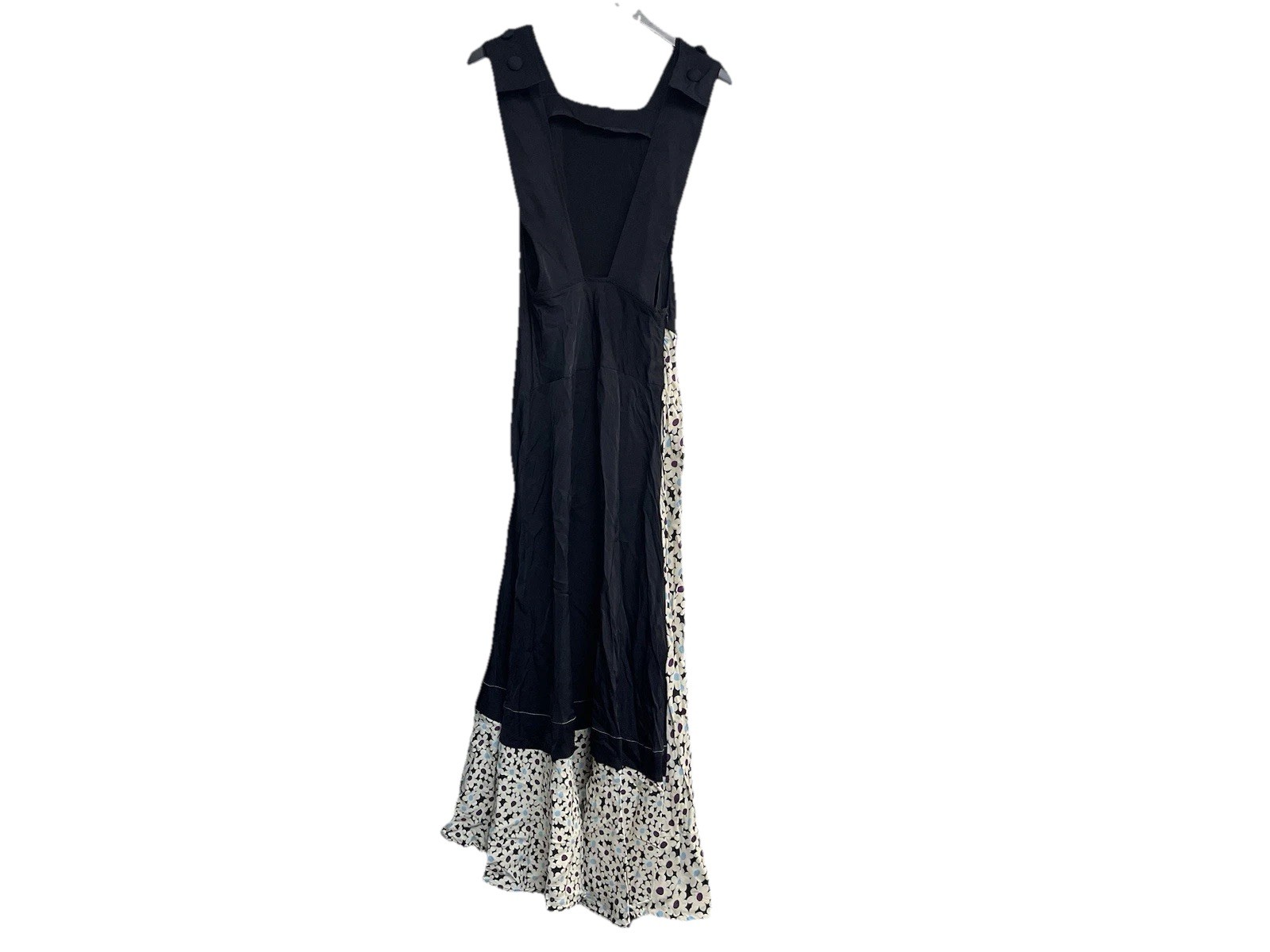 CO Collections Maxi Daisy Asymmetric Slit Front Button Strap Jumper Dress Small