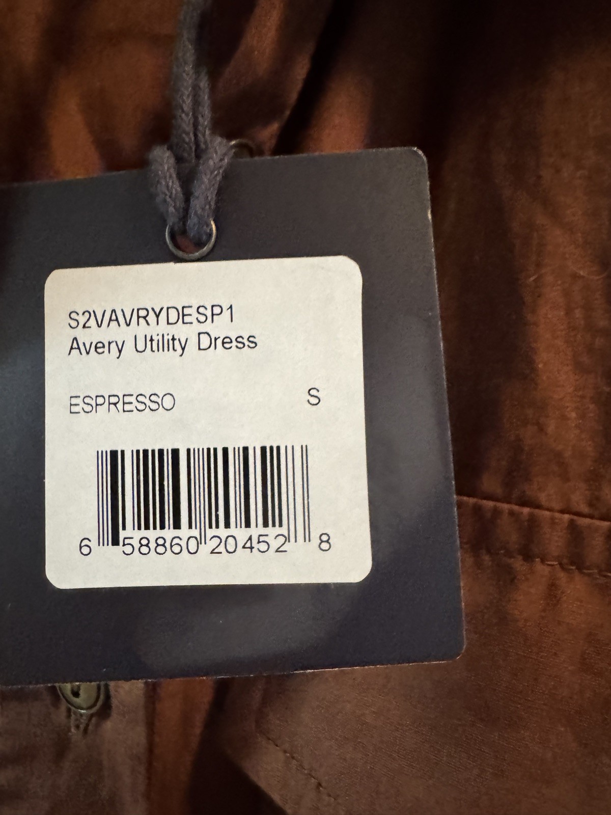 The Normal brand Avery Utility Dress in Espresso Small Button Down Collared NWT