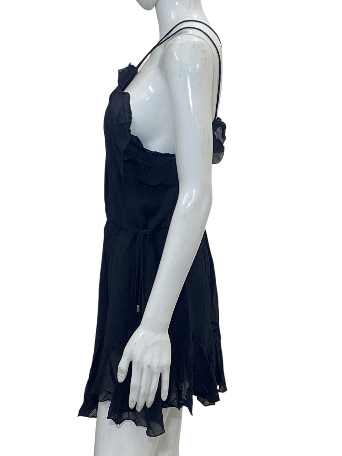 Isabel Marant Etoile Betty Vintage Spaghetti Strap Ruffle Short Mini Dress S 36