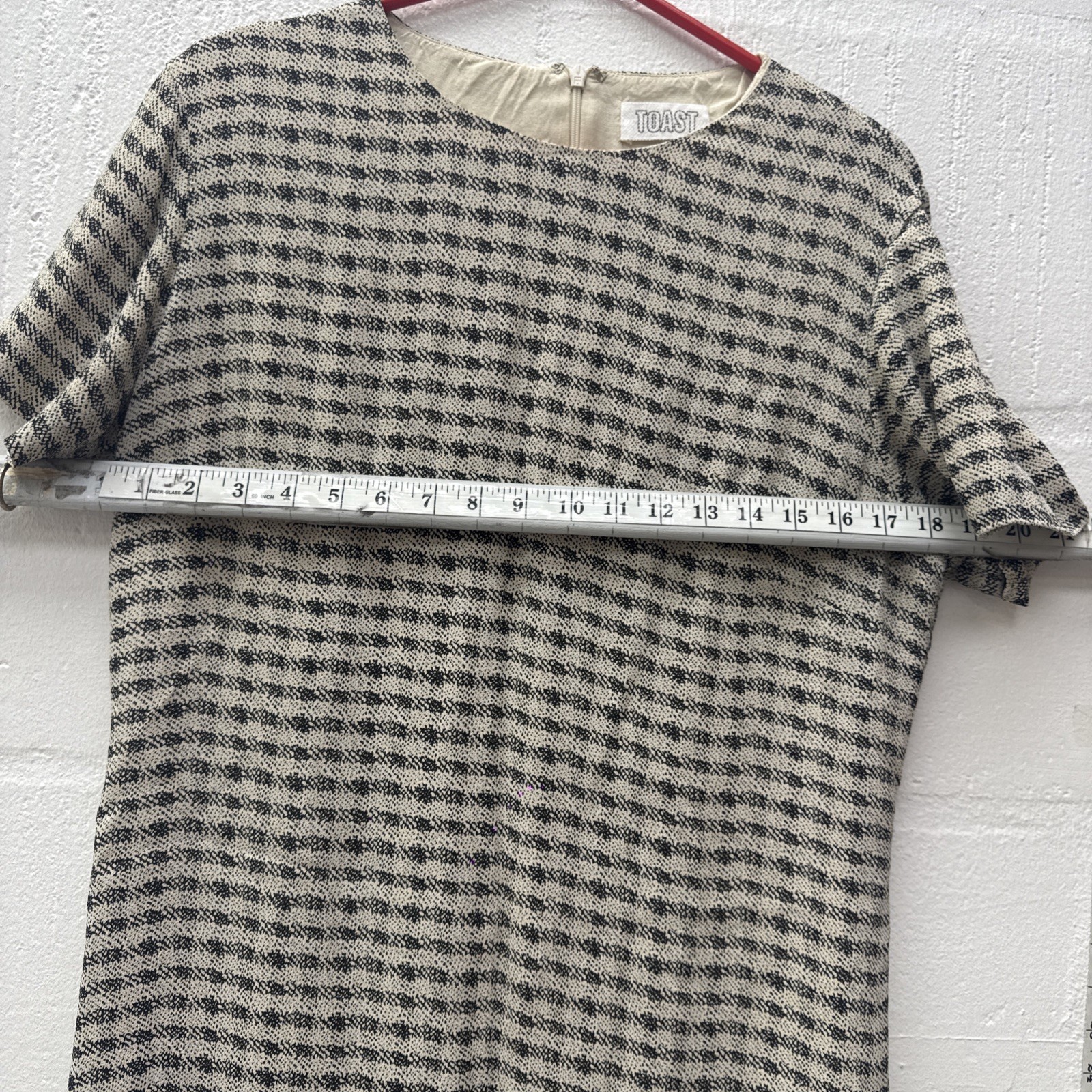 Toast Black & Beige White Patterned Dress Size 16