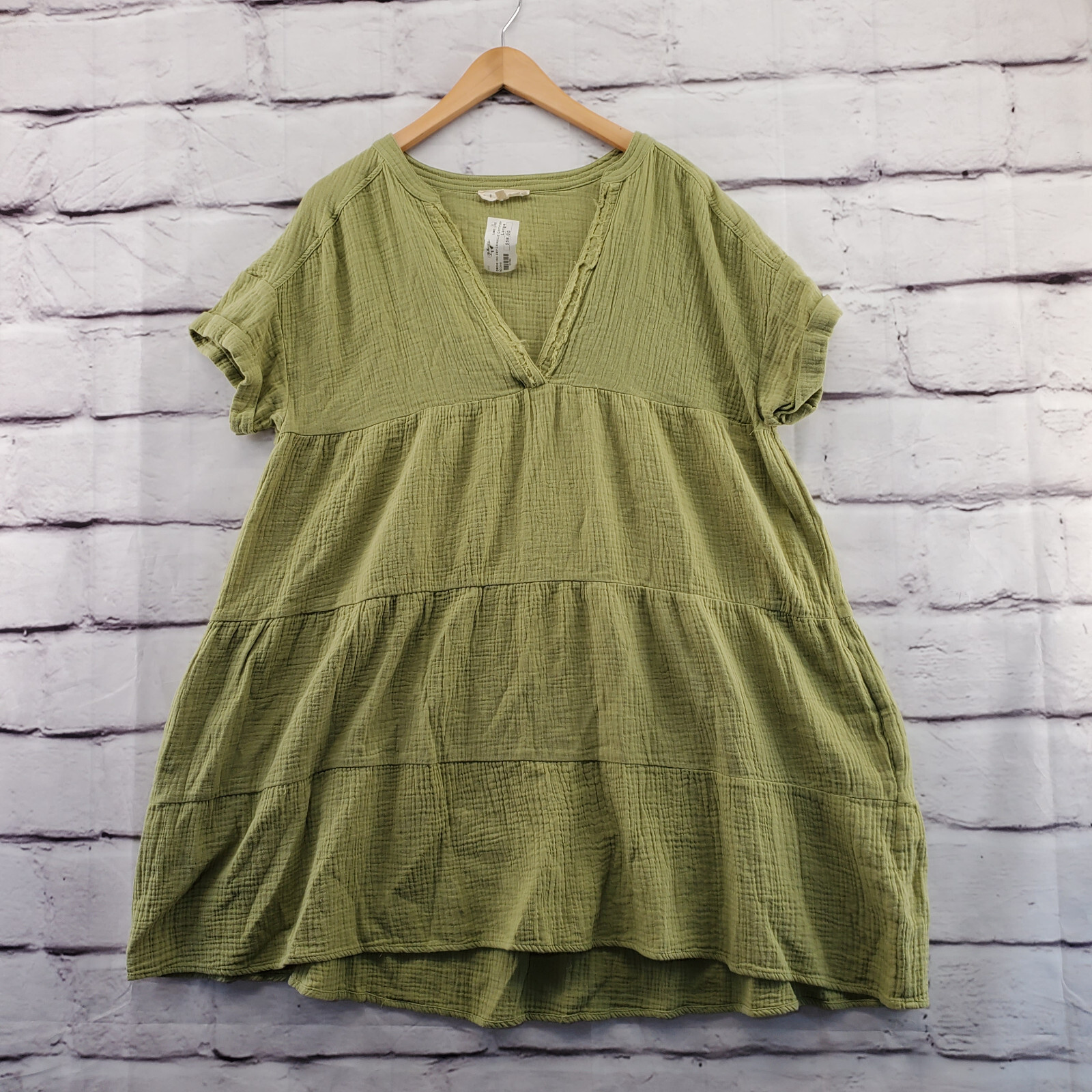 *PROMESA Shift Dress Womens Large Lagenlook Oversized Pullover Short Sleeve NWT