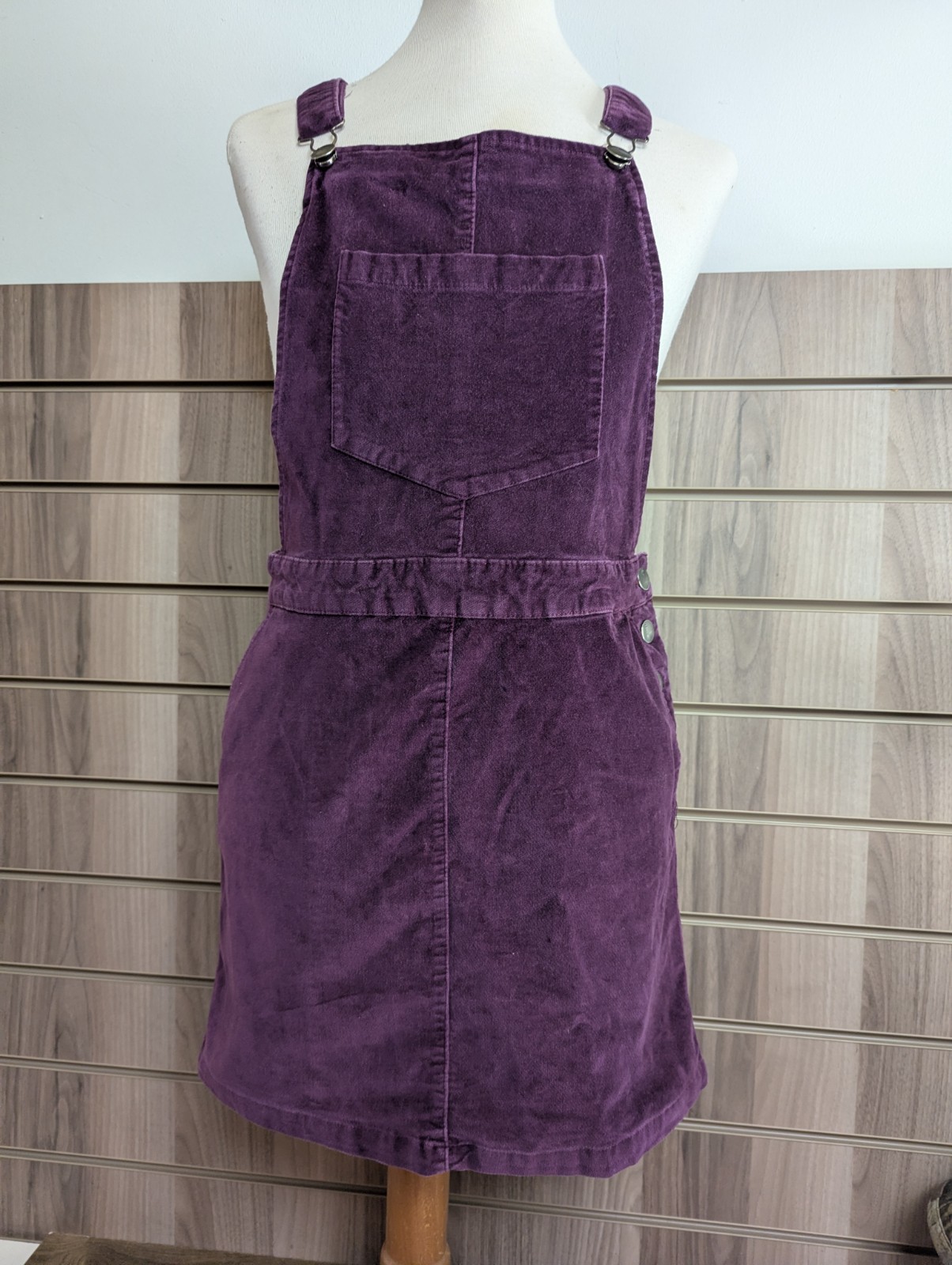 Red Herring Pinafore Dress A-line Midi Corduroy Dungaree Summer Festival UK 12