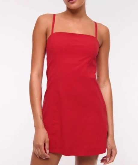 NWT Abercrombie & Fitch Red Bra-Free Everyday Skort Dress Retail $70 Size XL