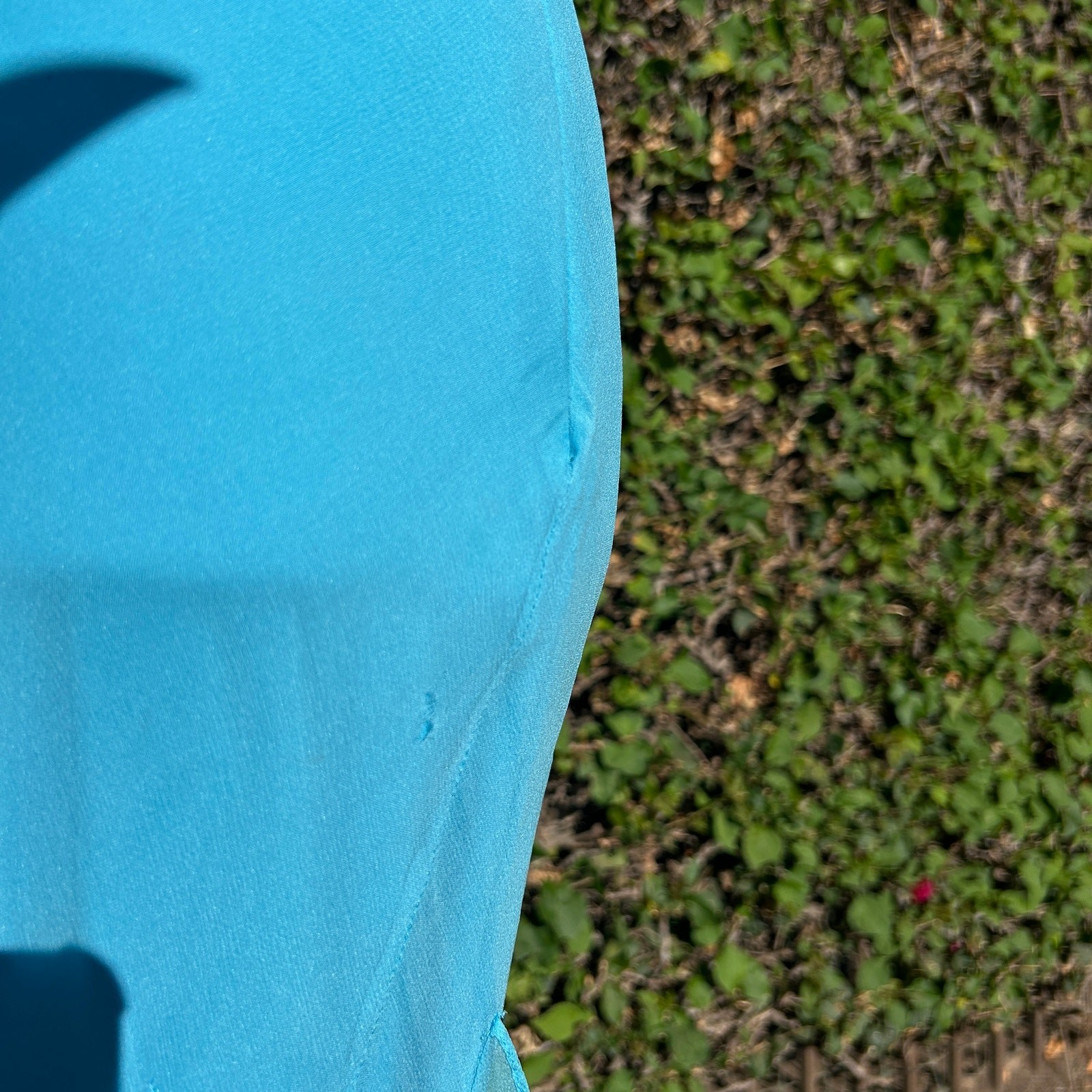 VTG Y2K Turquoise Blue Silk Beaded Asymmetrical Hem Dress w/ Matching Scarf S