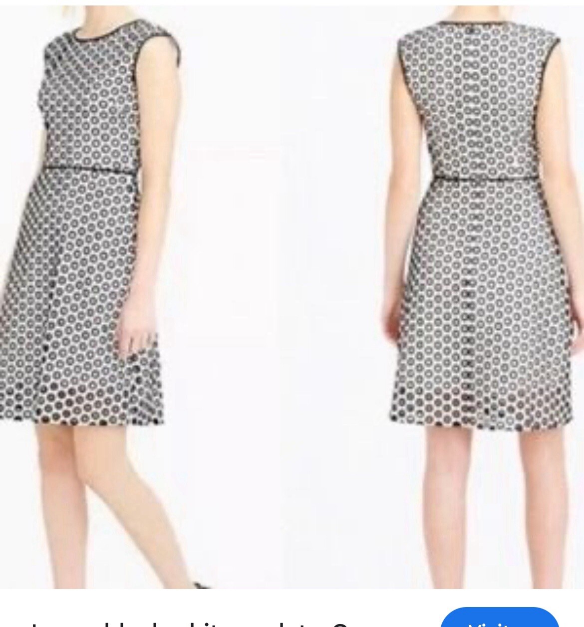 Nwt J Crew Circle Cutout Eyelet Overlay Dress White Black Size 0