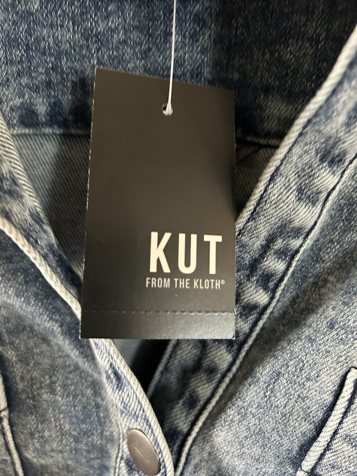 KUT medium wash denim dress collar size 10