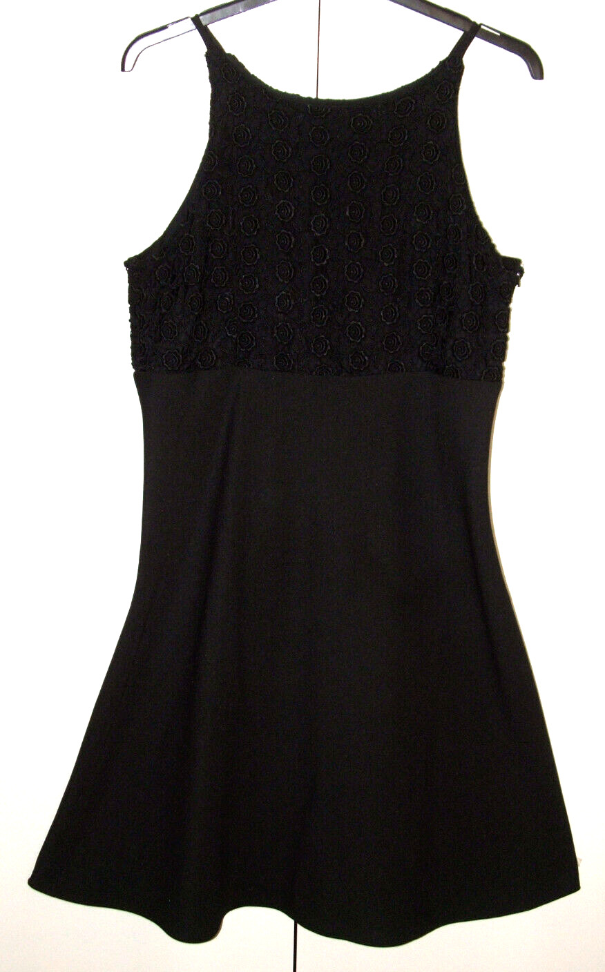 Richards Opera – Vintage Black below-knee, Midi/Skater Dress Womens UK 14 Party