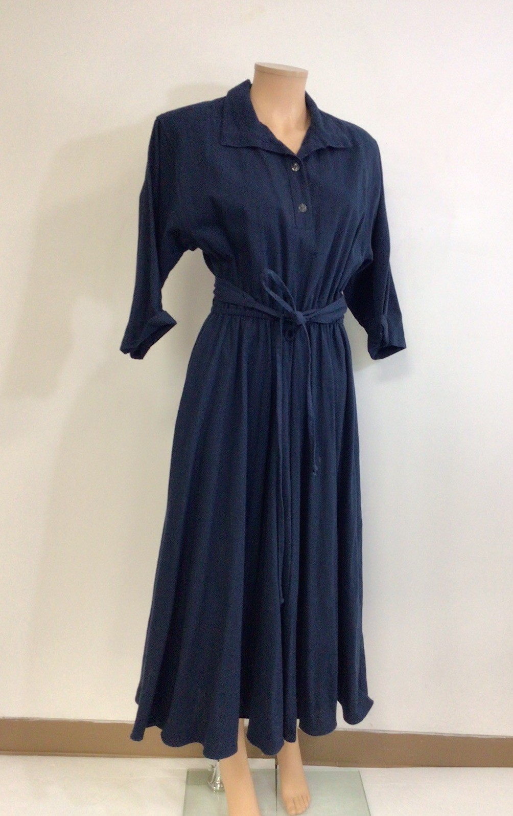 Hart Casuals Vintage Maxi Safari Shirt Dress Canvas Denim Made USA Womens M