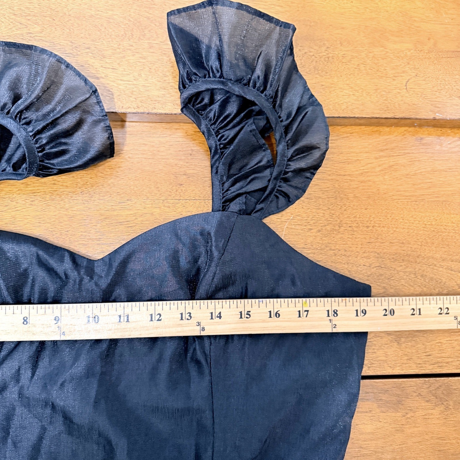 Lulus Effervescent Aesthetic Black Tiered Ruffled Midi Dress XL Event Party