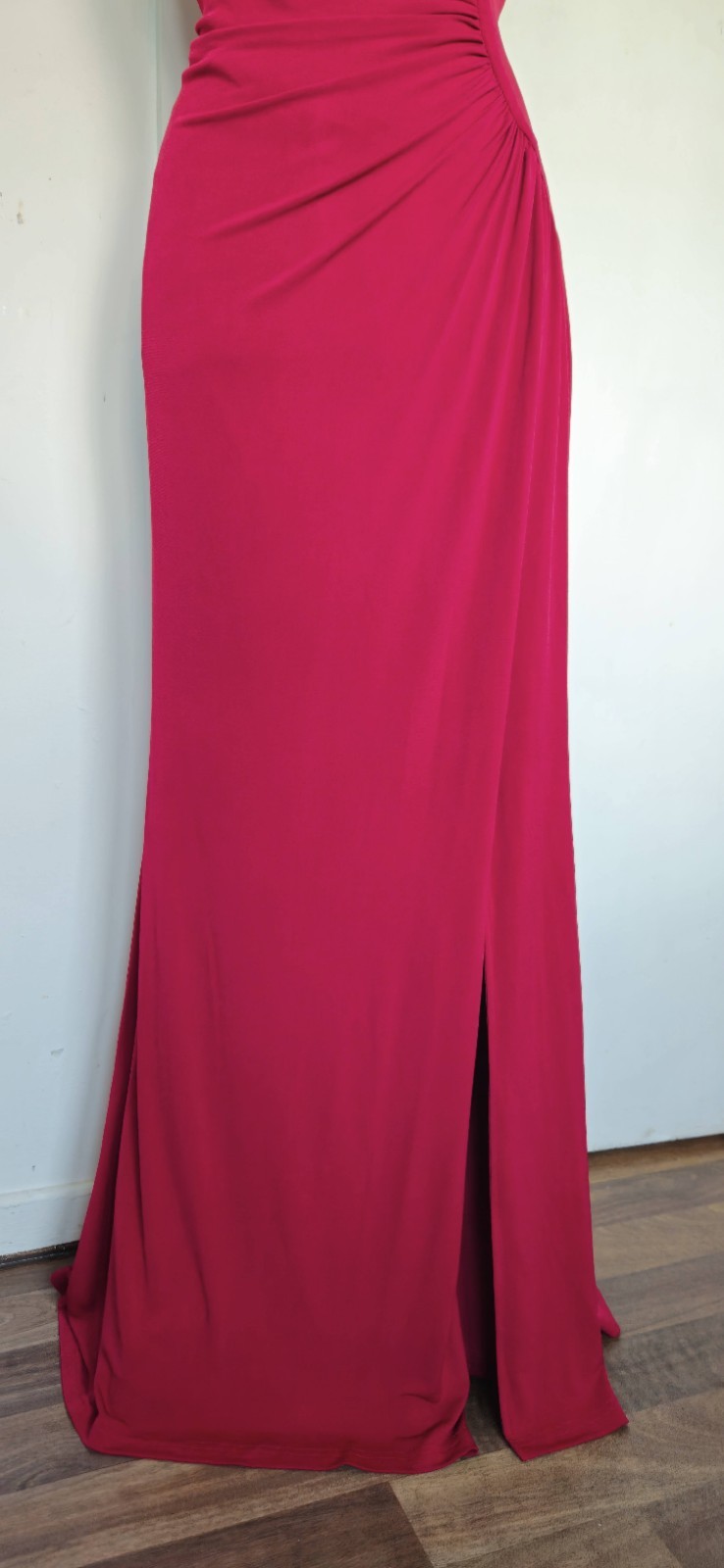 COAST Dress Sz 14 Red maxi prom long party wedding Guest Evening Ruched Cruise