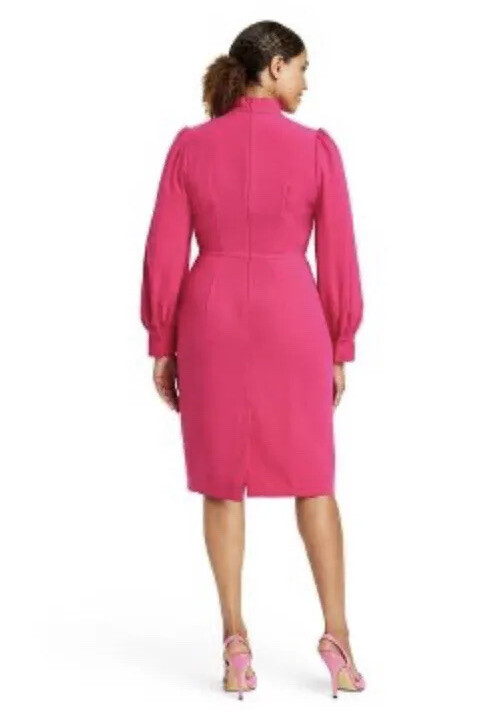 Sergio Hudson x Target Dress Size Medium Pink Vibes Balloon Sleeve Midi NWT