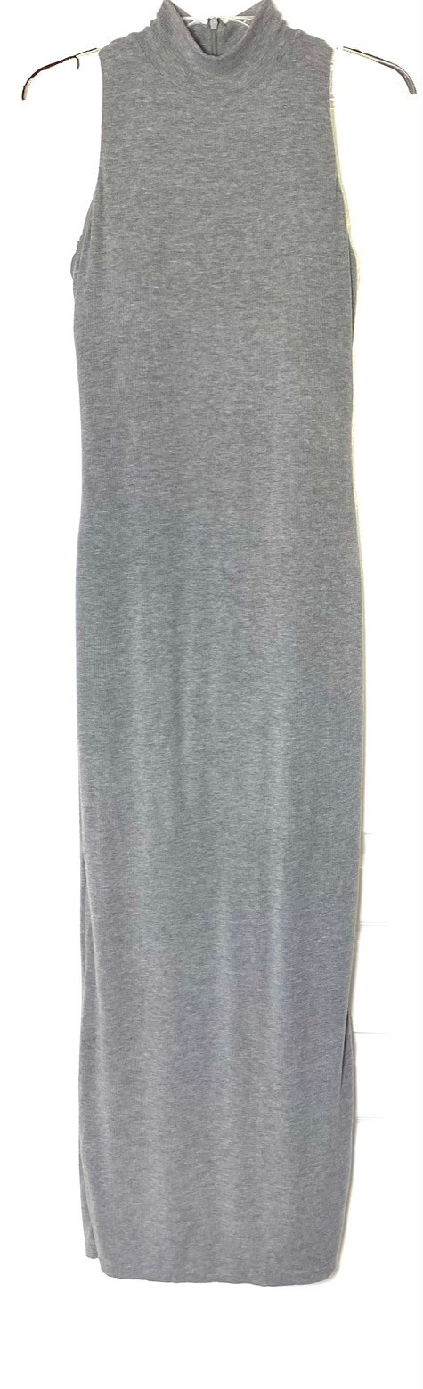 Popilush Gray Shapewear Modal Sleeveless Mock Neck Slimming Maxi Dress XL 14/16