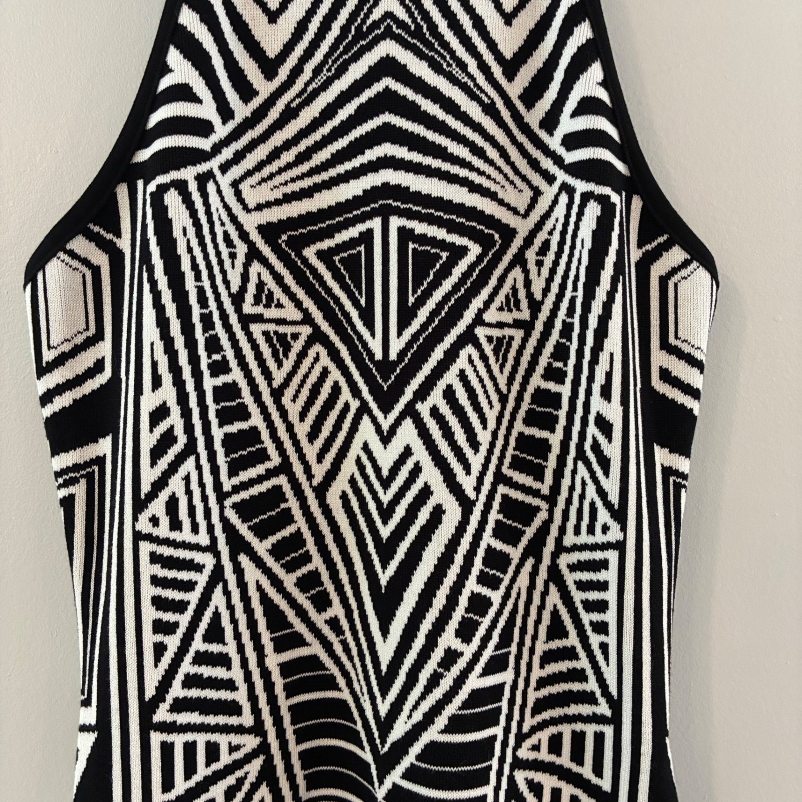 Forever 21 Bodycon Dress L Geometric Halter Tribal Aztec Clubwear Party Festival