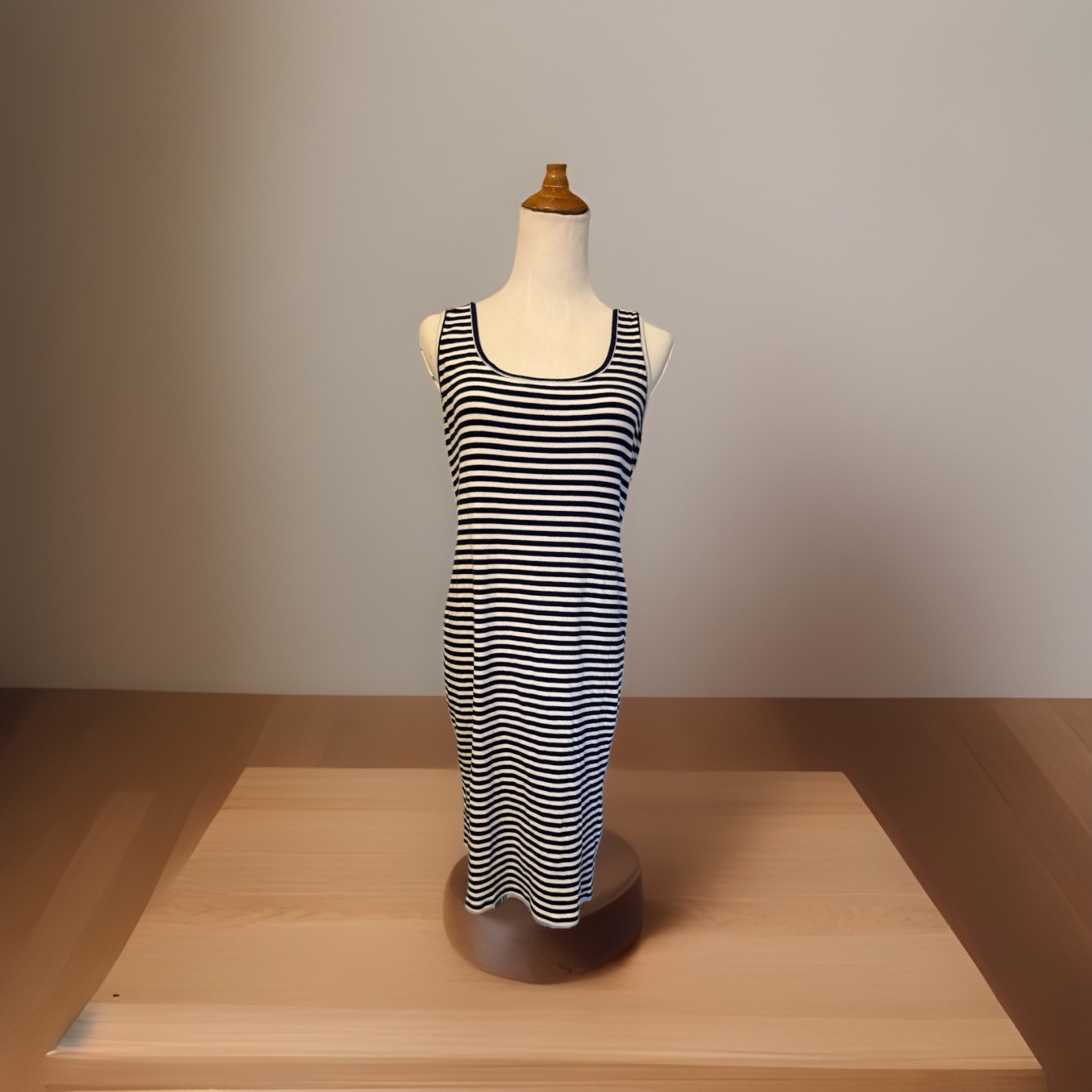 Maternity black and white stripe Stylish Maxi Dress. Breathable Lightweight LG