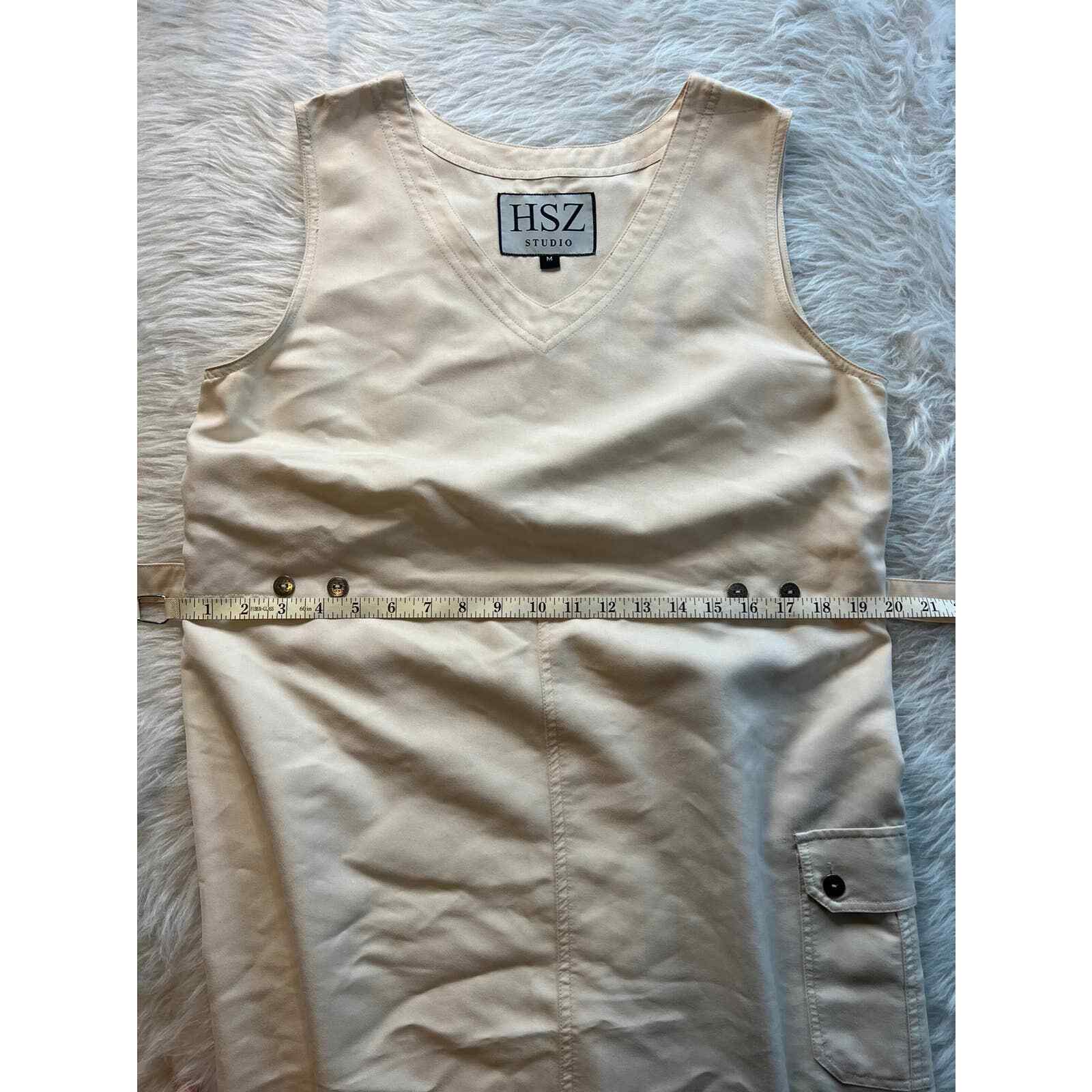 HSZ Studio Vintage Canvas sleeveless midi dress cream size medium