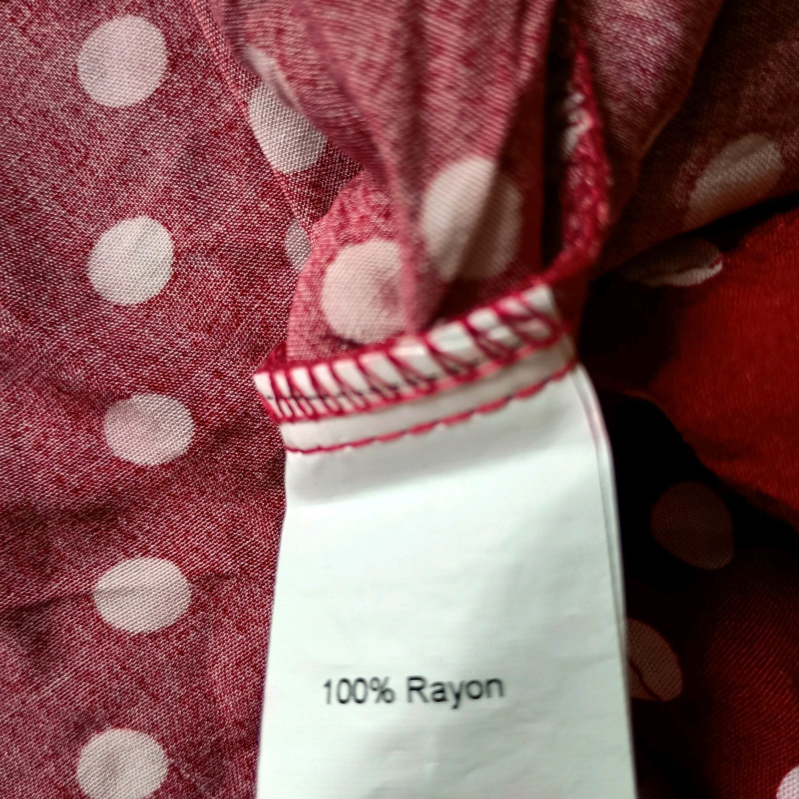 Red & White Polka Dot Short Sleeve Dress Size 5XL Lightweight Breathable Summer