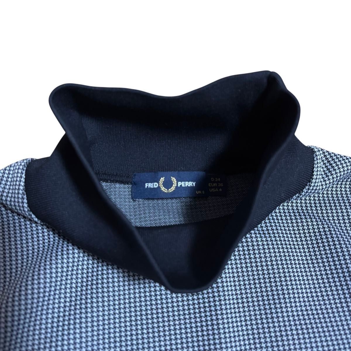 Fred Perry Houndstooth Pattern High Neck Dress S