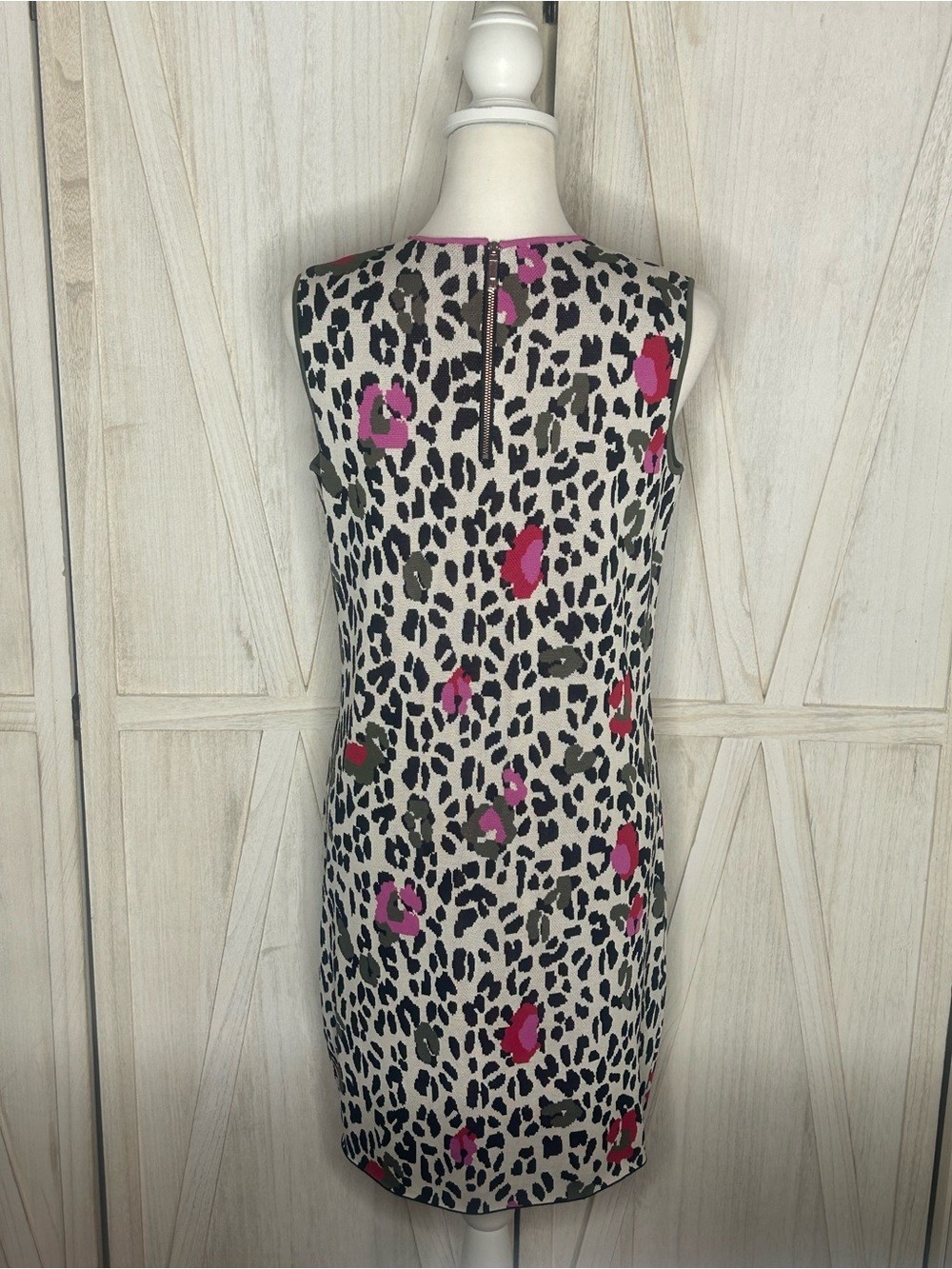 Ted Baker EUC Pheebei Wilderness Knit Dress US Sz 6 Leopard Jungle Pop Eclectic