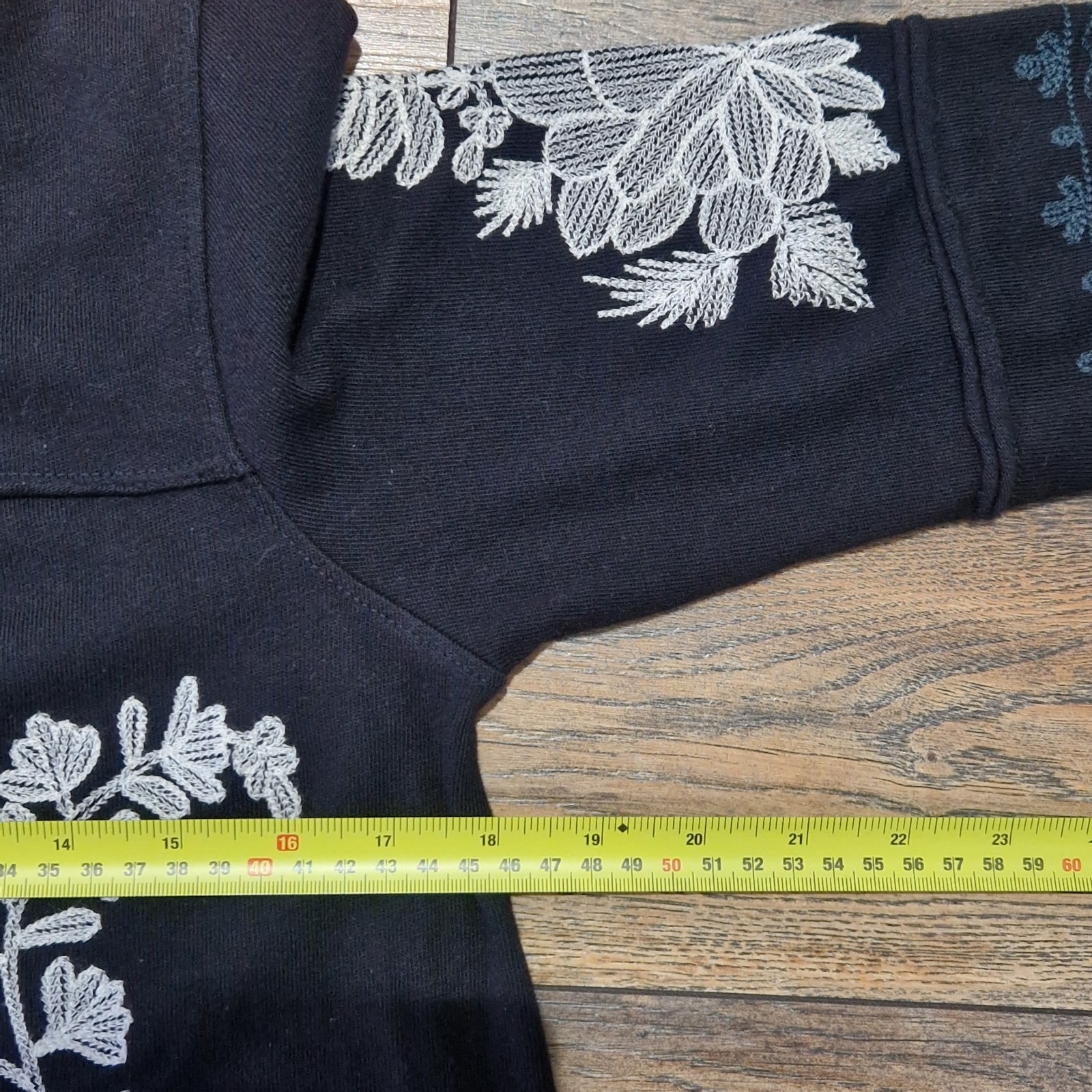 Free People Embroidered Mini Dress Black White Short Sleeve S 10 12 Casual Party