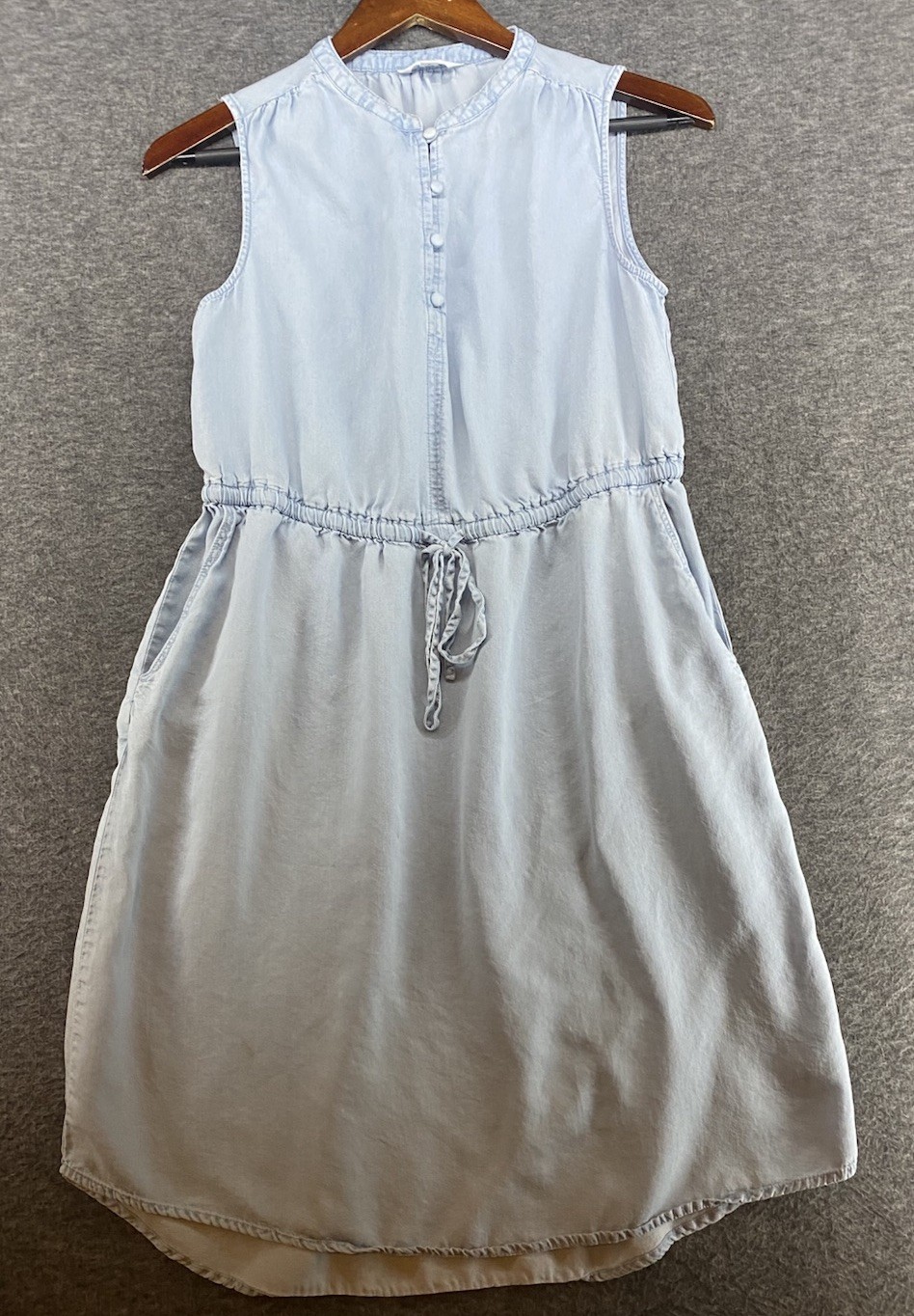 Time and Tru Sleeveless Button-Up Chambray Dress Size Small (4-6) SEE PICS