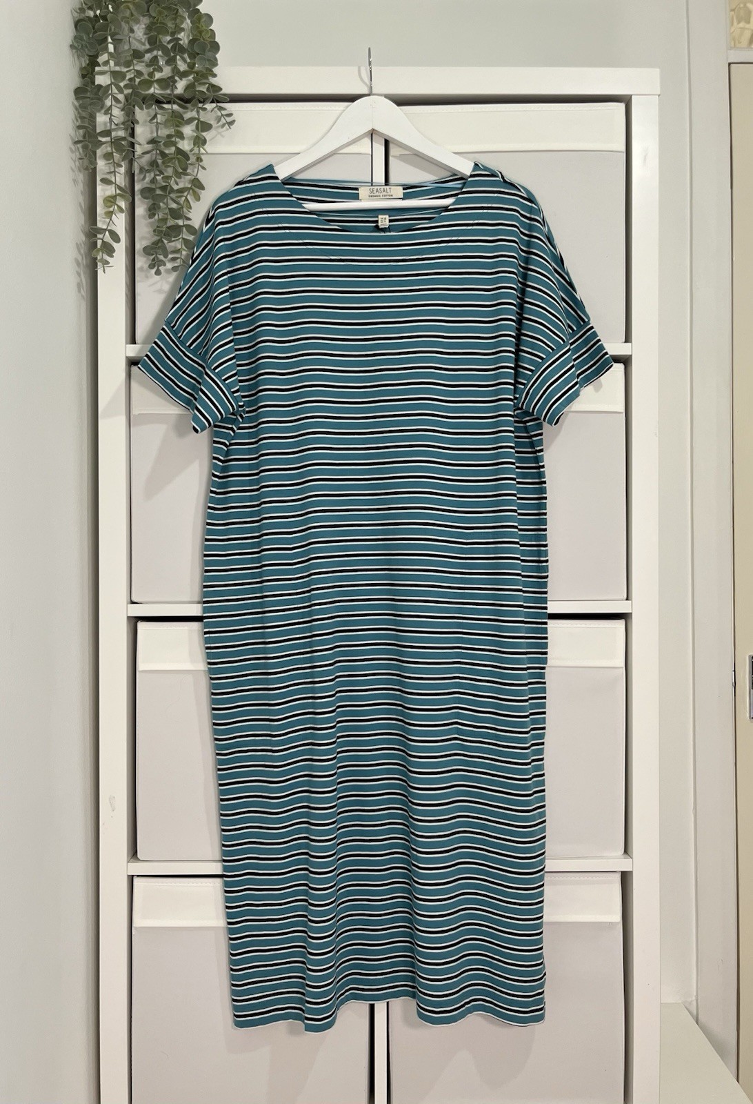 Seasalt The Sailor Midi Maxi Dress size 18 Striped Cotton Jersey Pockets BNWT