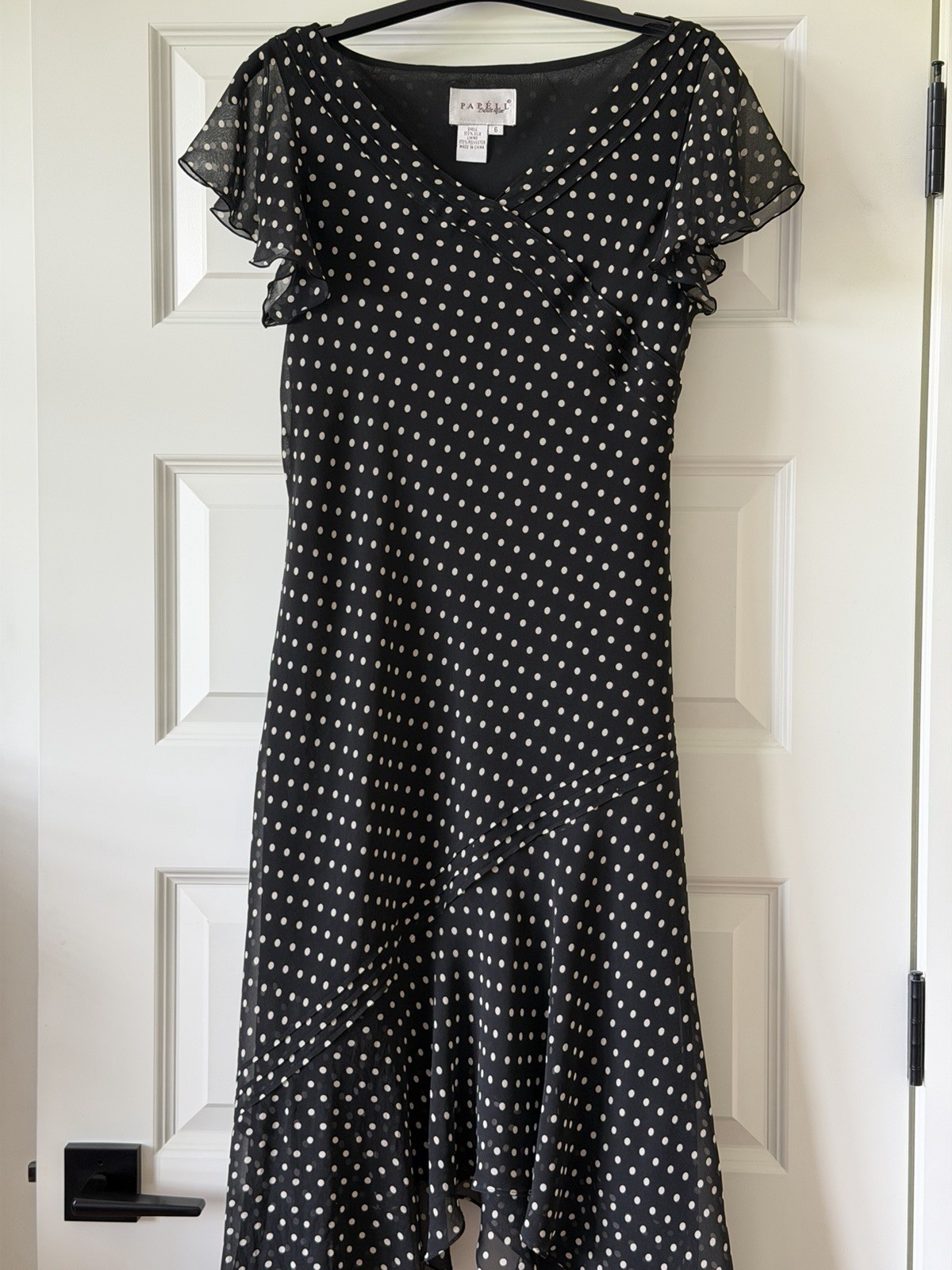 Papell Botique new without tags black color 100% silk dress Size US- 6